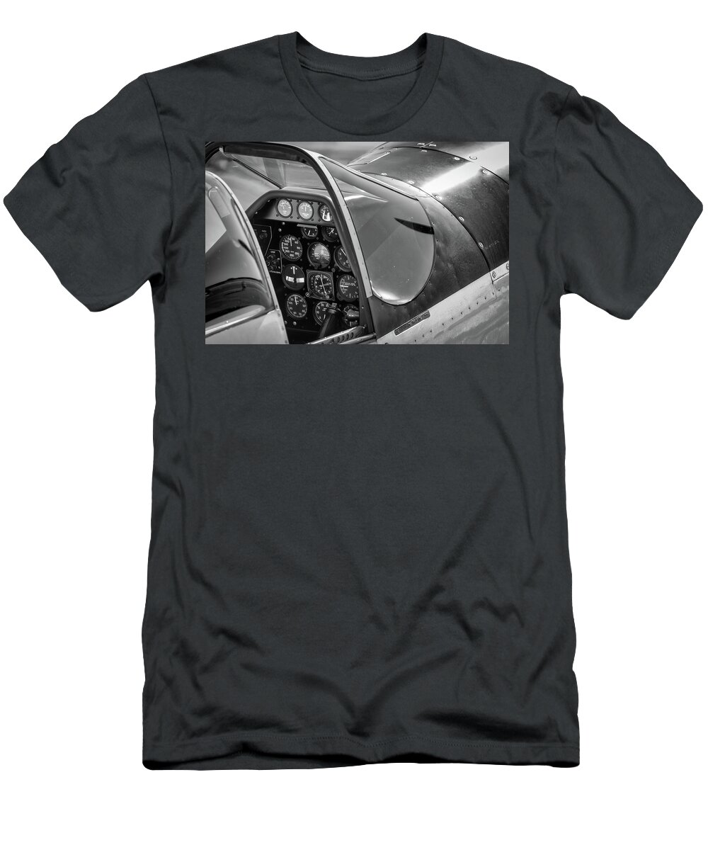Mustang T-Shirt featuring the photograph Rebel's Saddle- 2017 Christopher Buff, www.Aviationbuff.com by Chris Buff