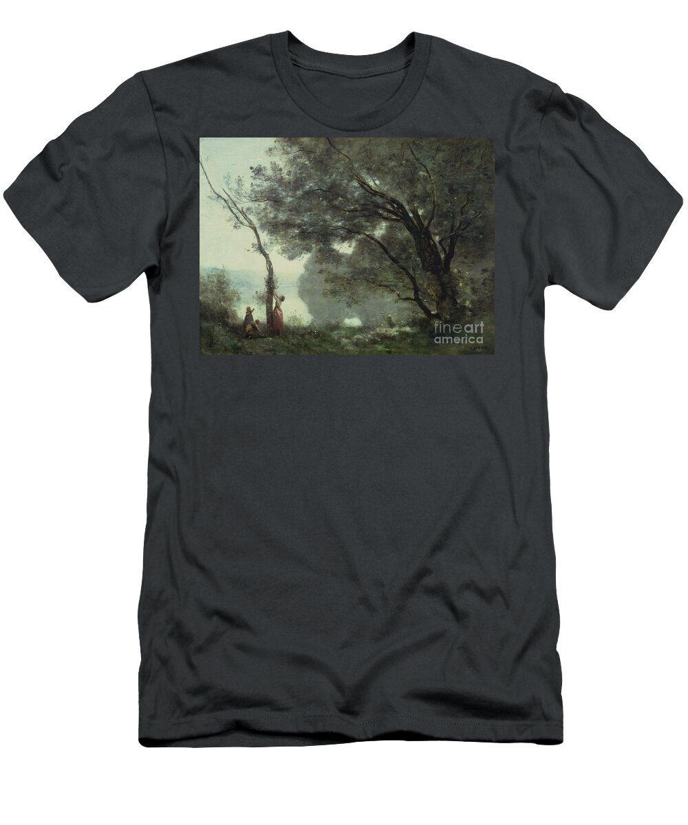Recollections T-Shirt featuring the painting Recollections of Mortefontaine by Jean Baptiste Corot