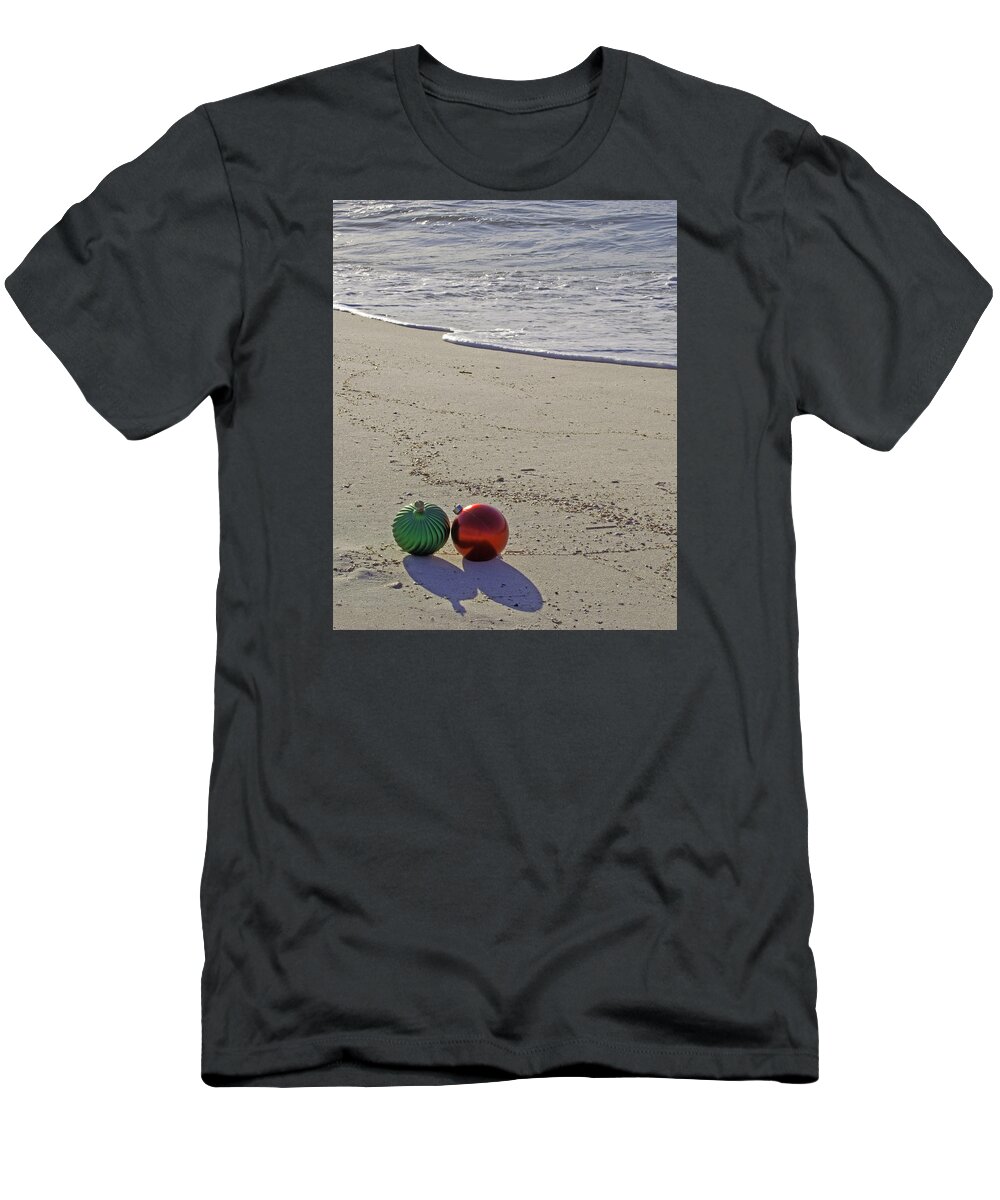 Alabama T-Shirt featuring the photograph Red and Green bulbs in the Surf Verticle by Michael Thomas