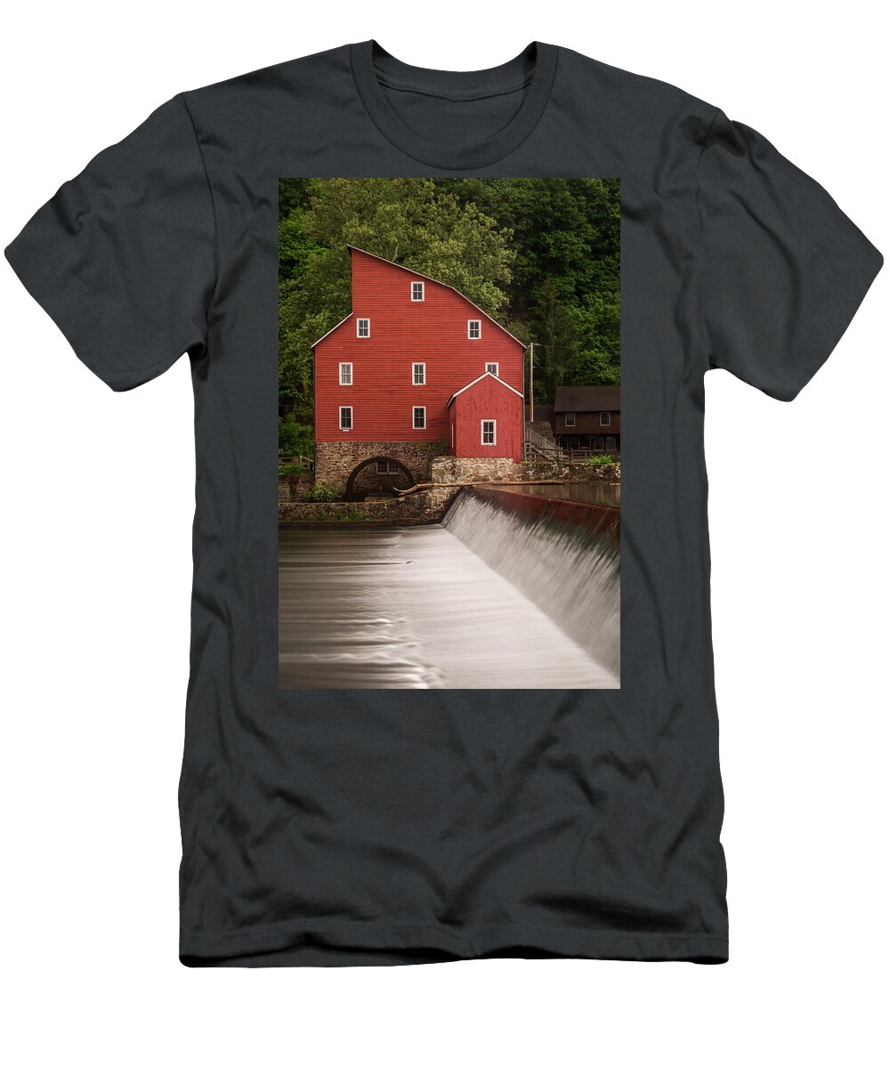 Terry Deluco T-Shirt featuring the photograph Red Mill Clinton New Jersey by Terry DeLuco