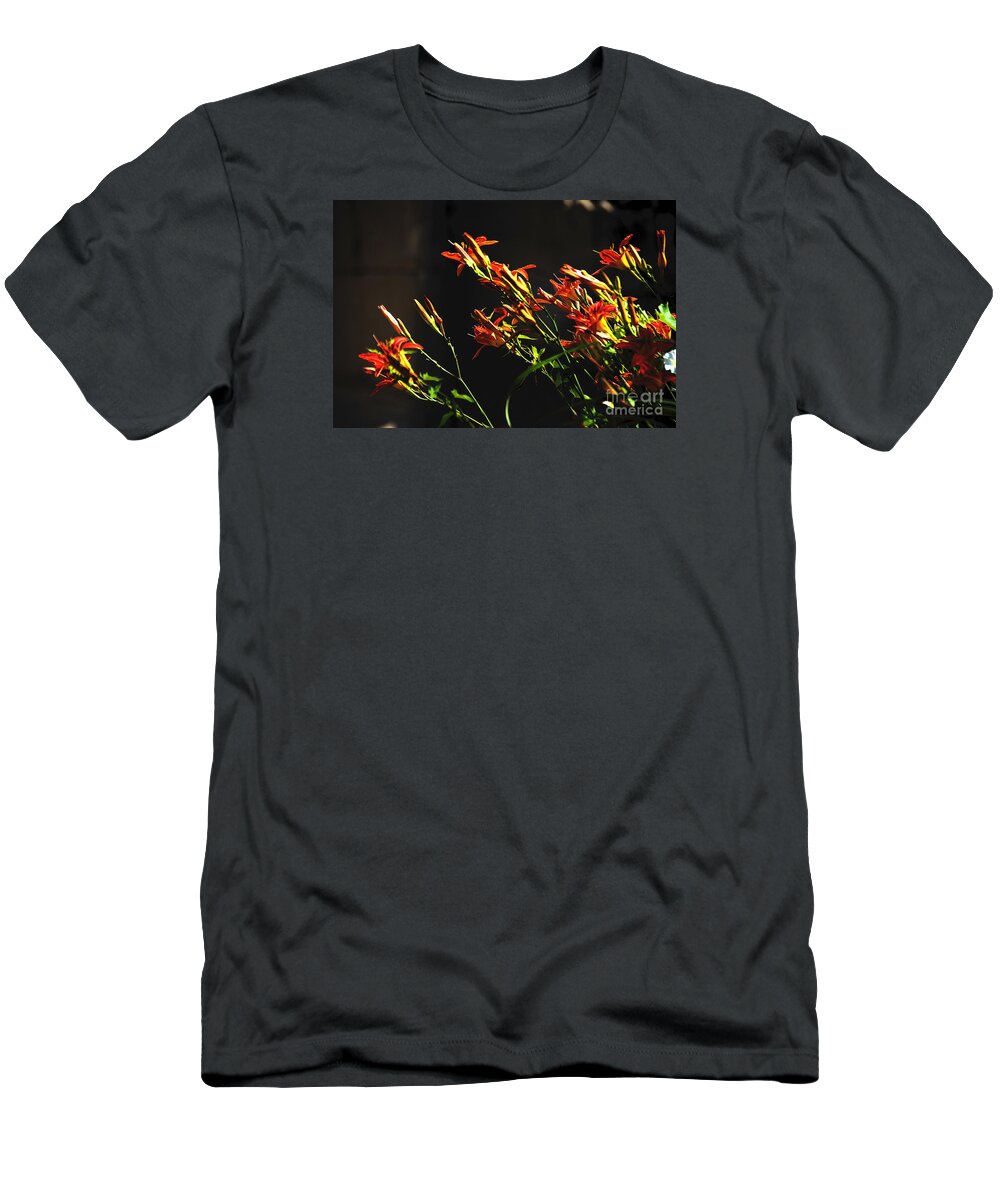 Red T-Shirt featuring the photograph Red, Orange, Lilies by David Frederick