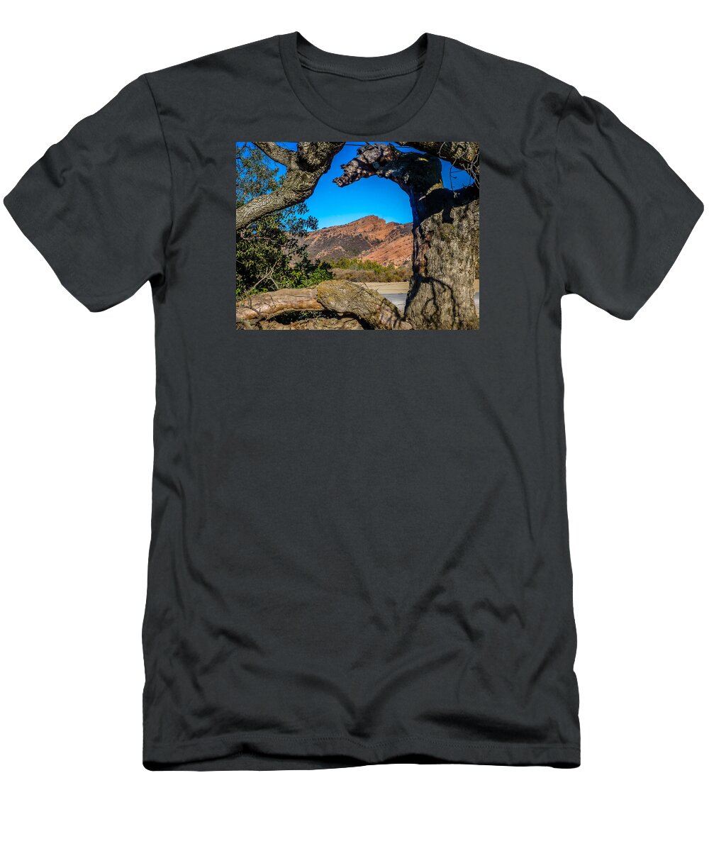 Red Rock T-Shirt featuring the photograph Red Rock Cliffs by Pamela Newcomb
