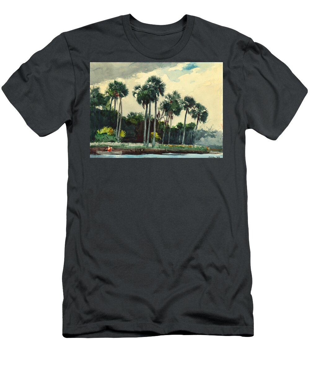 19th Century American Painters T-Shirt featuring the painting Red Shirt Homosassa Florida by Winslow Homer