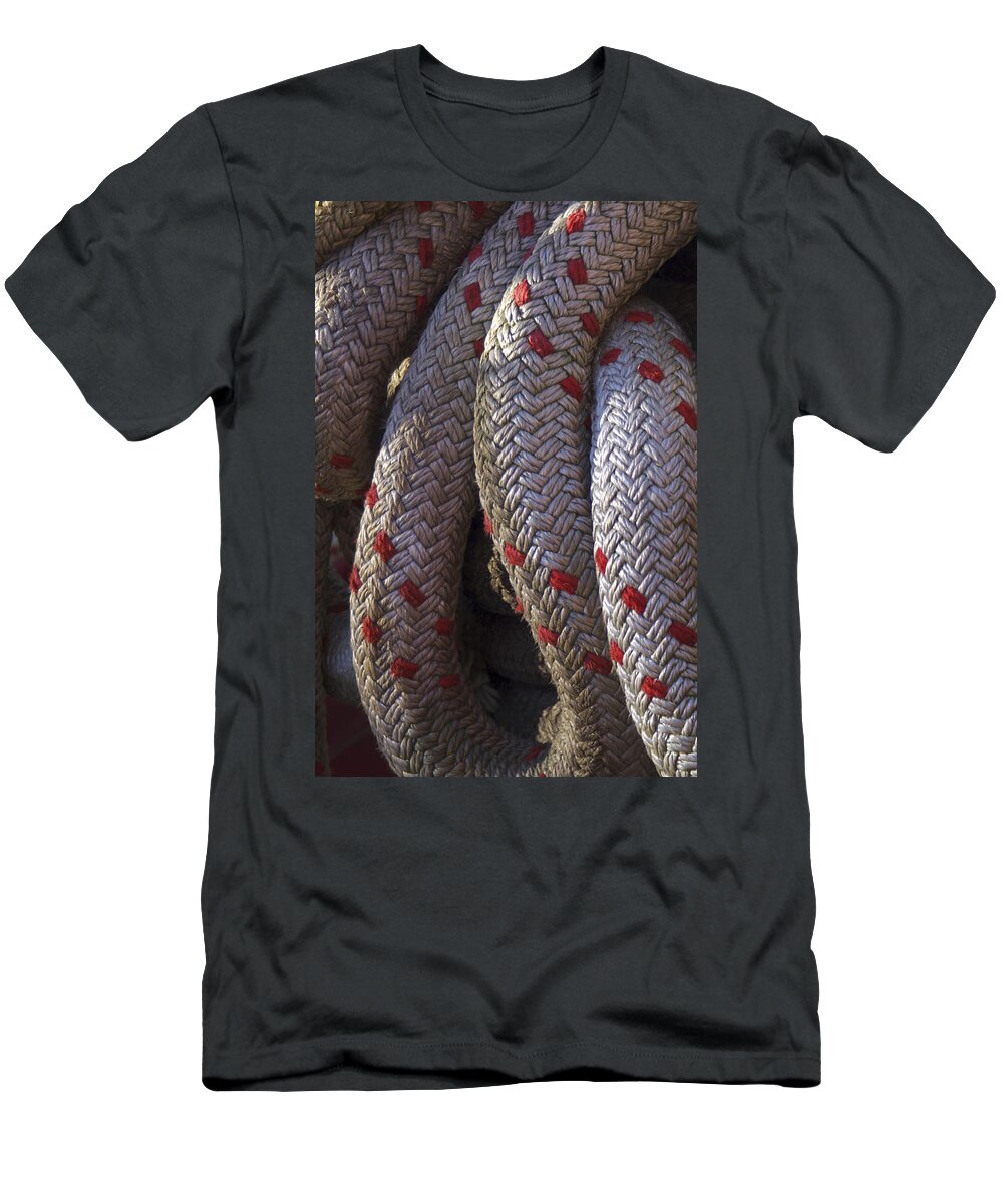 Rope T-Shirt featuring the photograph Red Speckled Rope by Henri Irizarri
