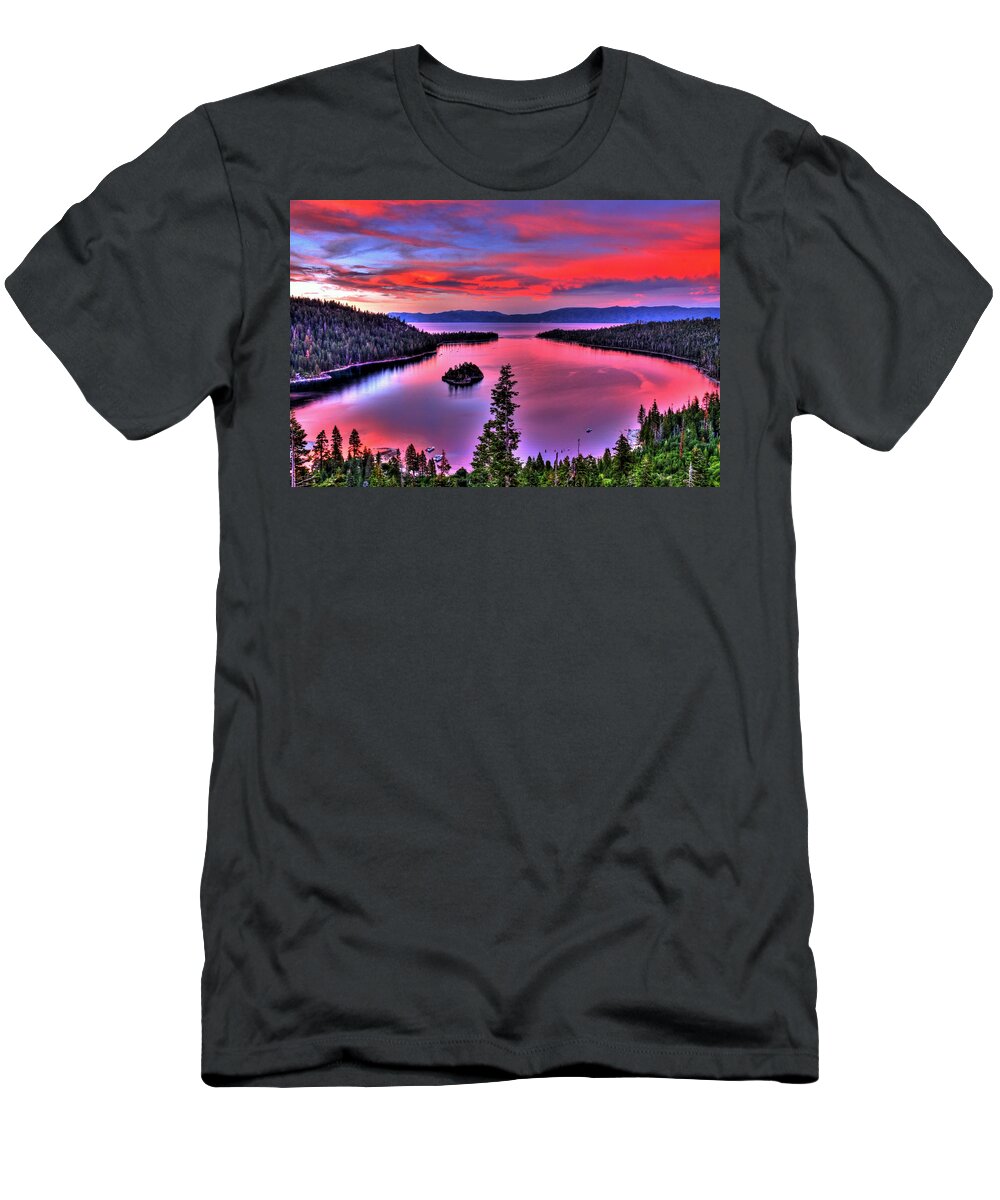 Lake T-Shirt featuring the photograph Red Tahoe by Scott Mahon