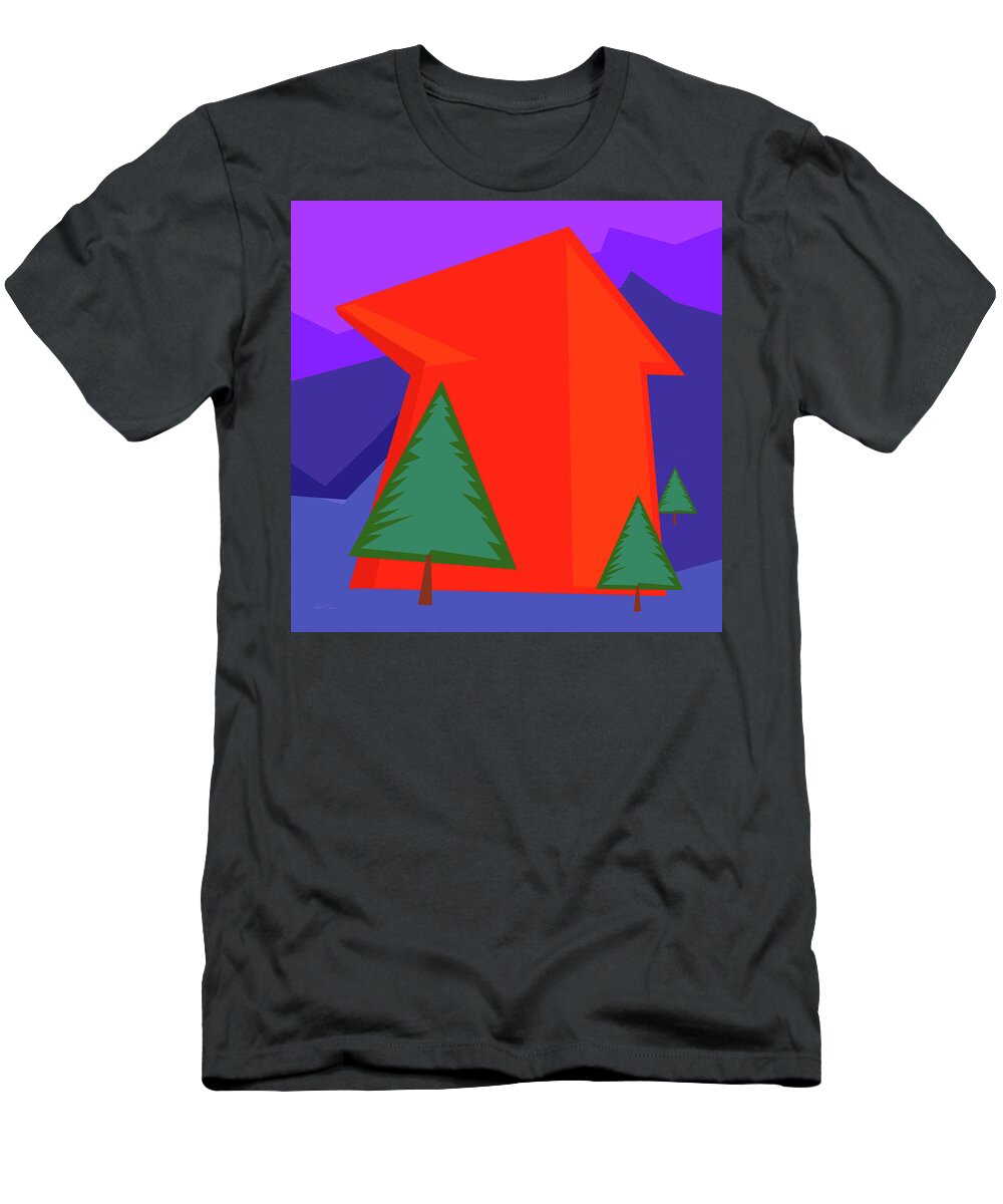  T-Shirt featuring the digital art RedOrangeBarn Two by Robert J Sadler