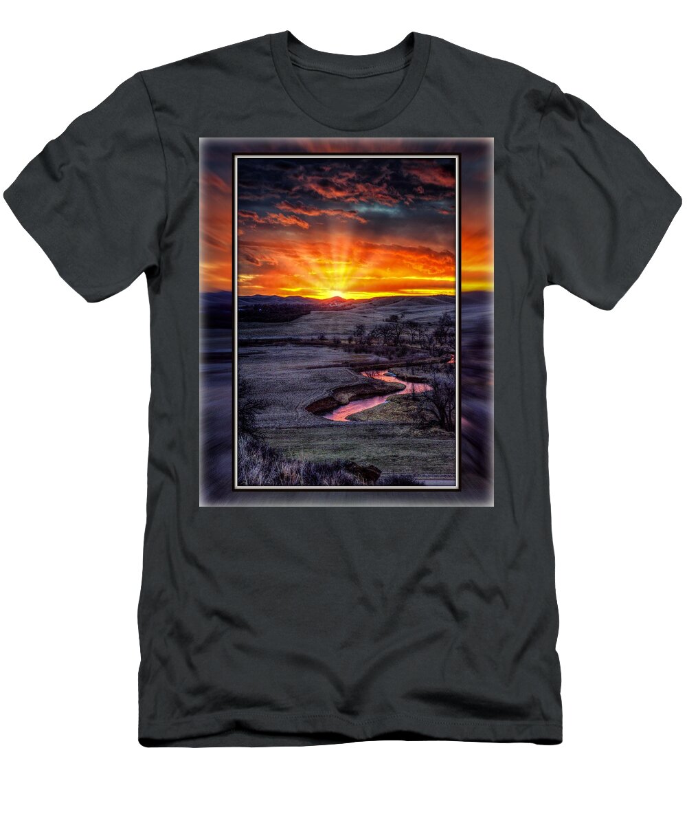 Redwater T-Shirt featuring the photograph Redwater River Sunrise by Fiskr Larsen