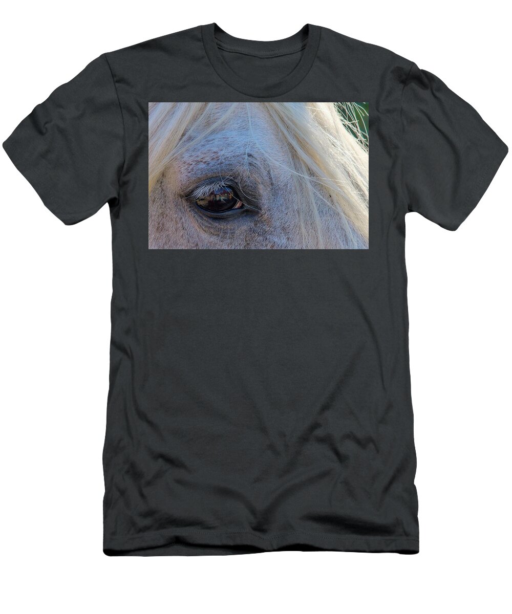 Vermont T-Shirt featuring the photograph Reflections in an Eye by Peggy Blackwell