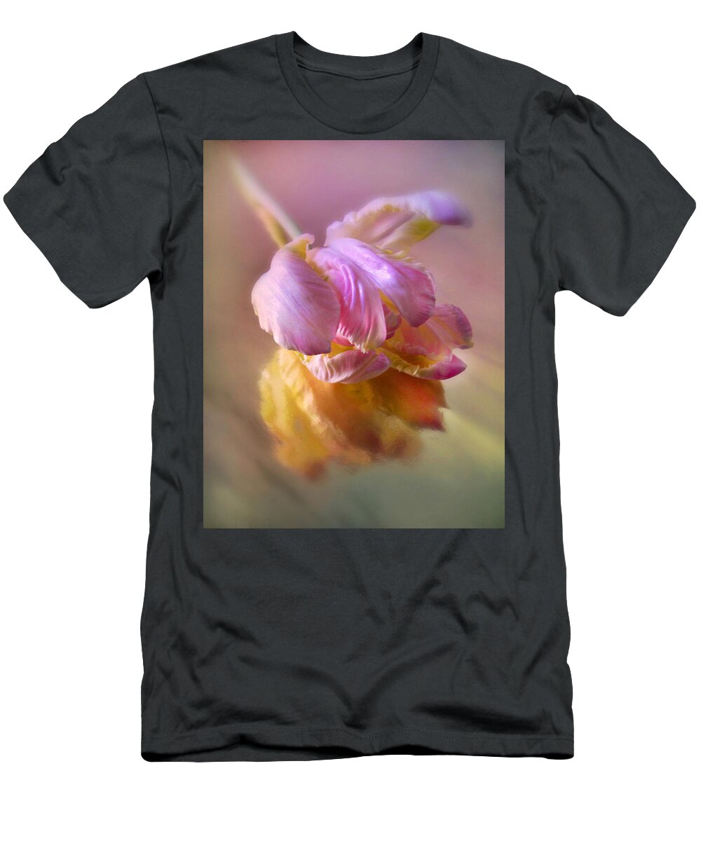 Flower T-Shirt featuring the photograph Reflections of a Tulip by Jessica Jenney
