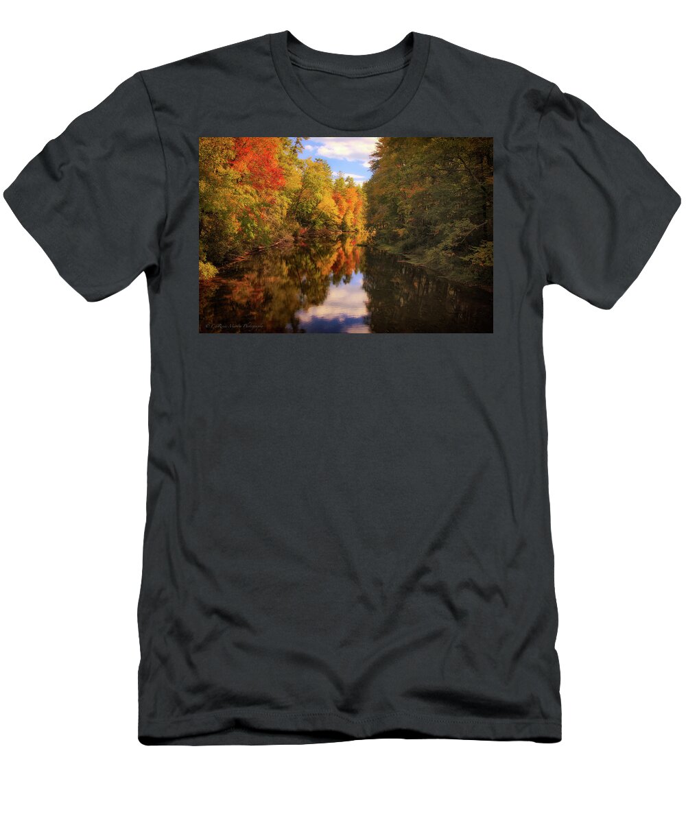 River T-Shirt featuring the photograph Reflections of Autumn by C Renee Martin