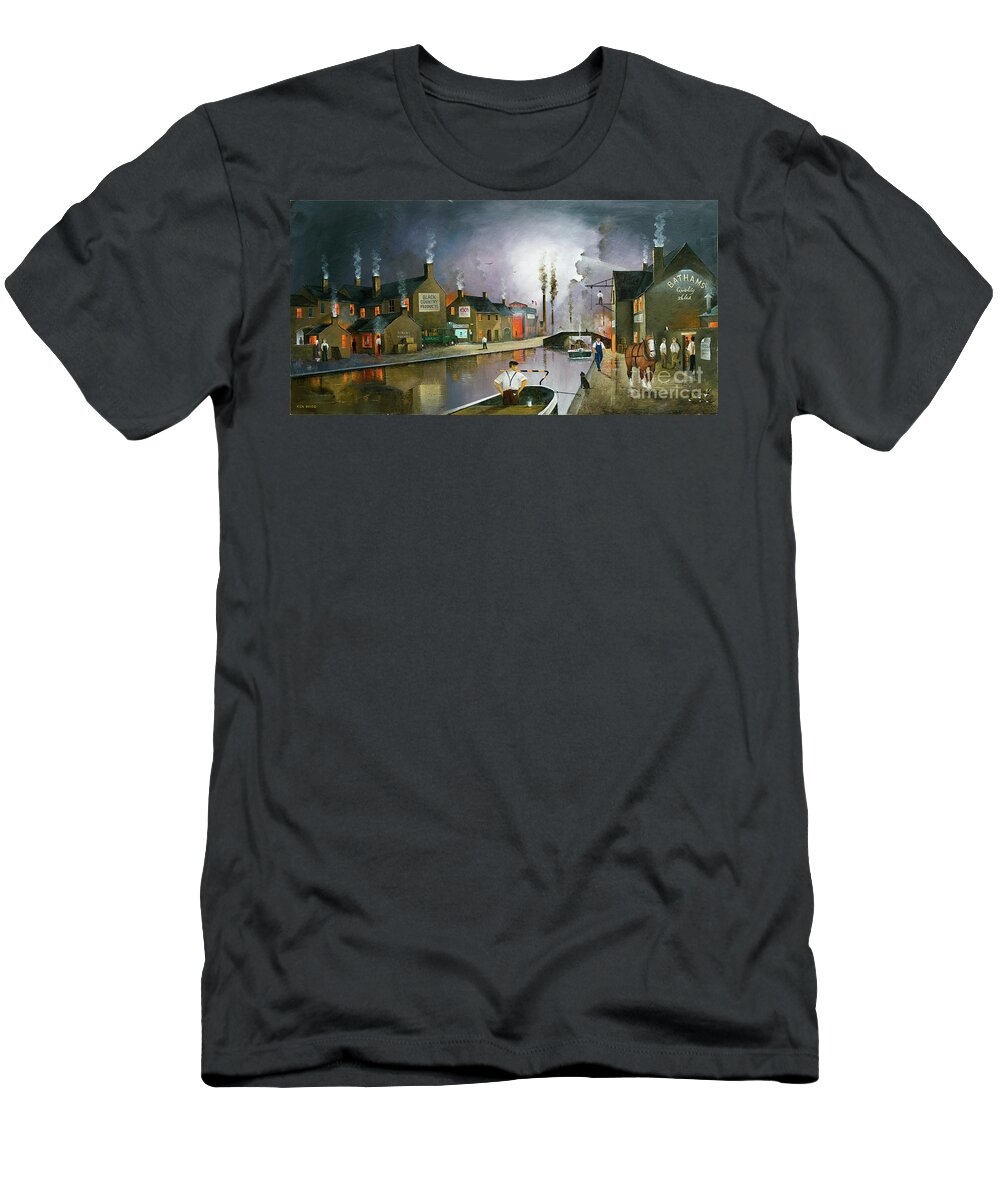 England T-Shirt featuring the painting Reflections Of The Black Country - England by Ken Wood