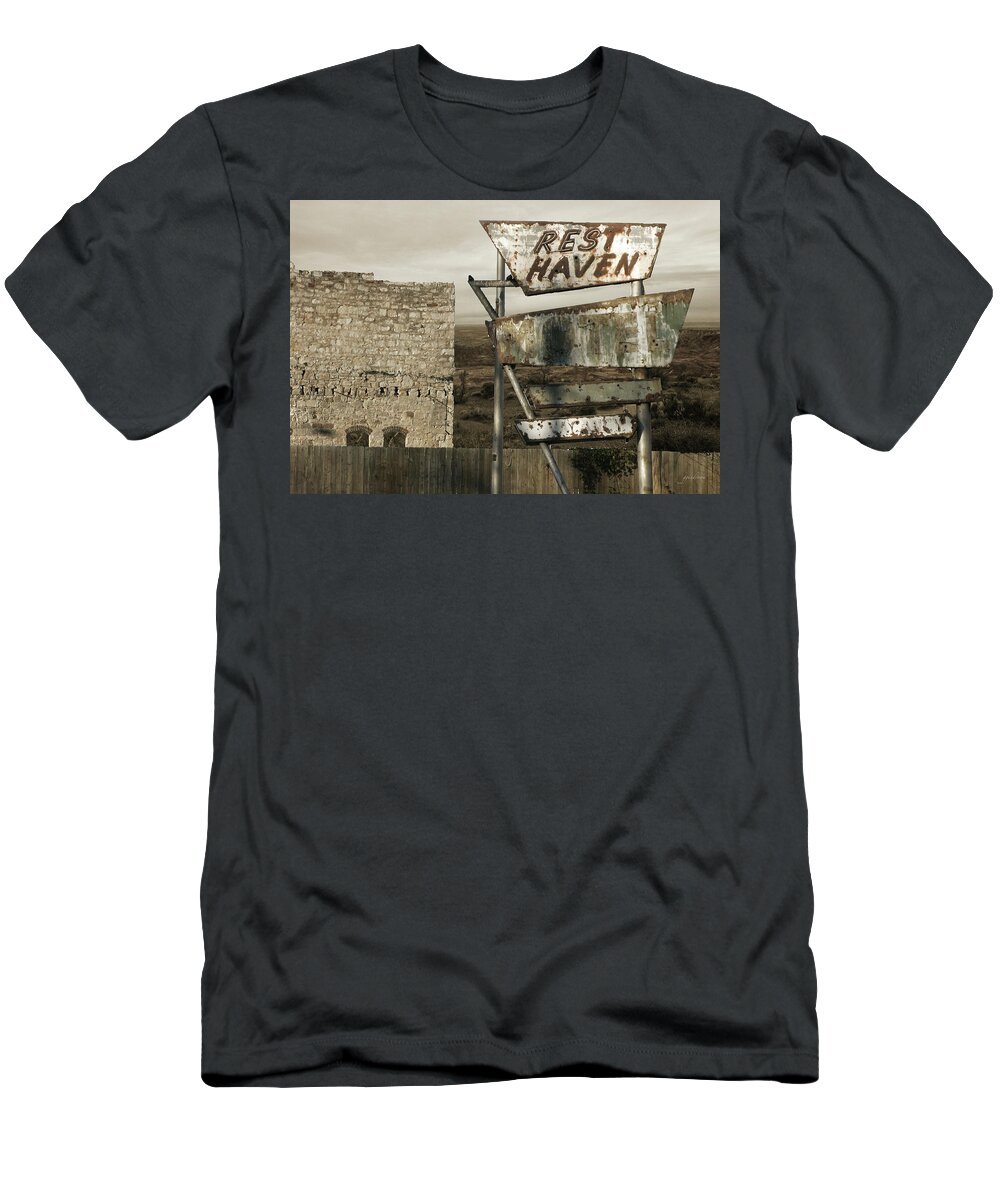 Rustic T-Shirt featuring the photograph Remember the Mother Road by Gary Gunderson