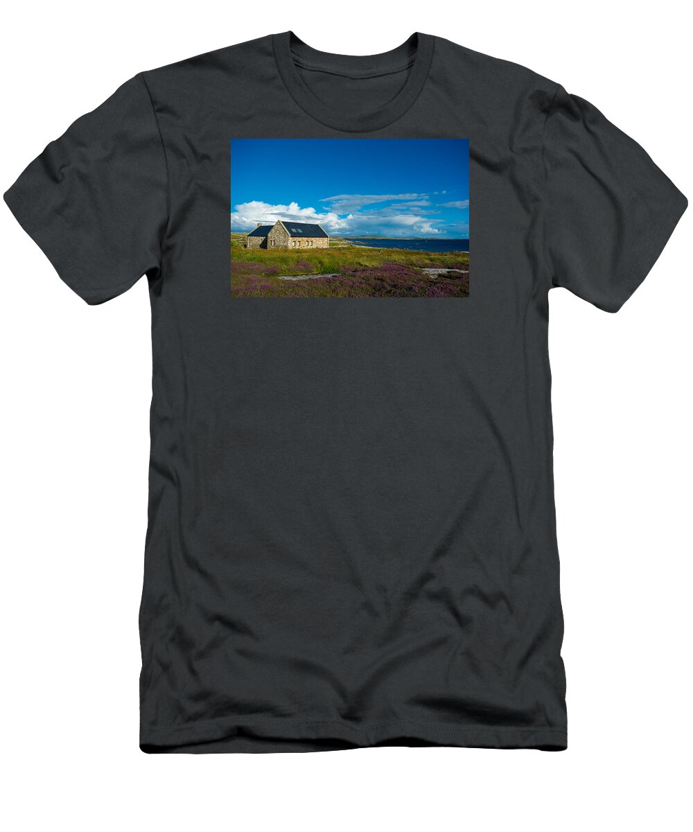 Ireland T-Shirt featuring the photograph Remote House in Connemara in Ireland by Andreas Berthold