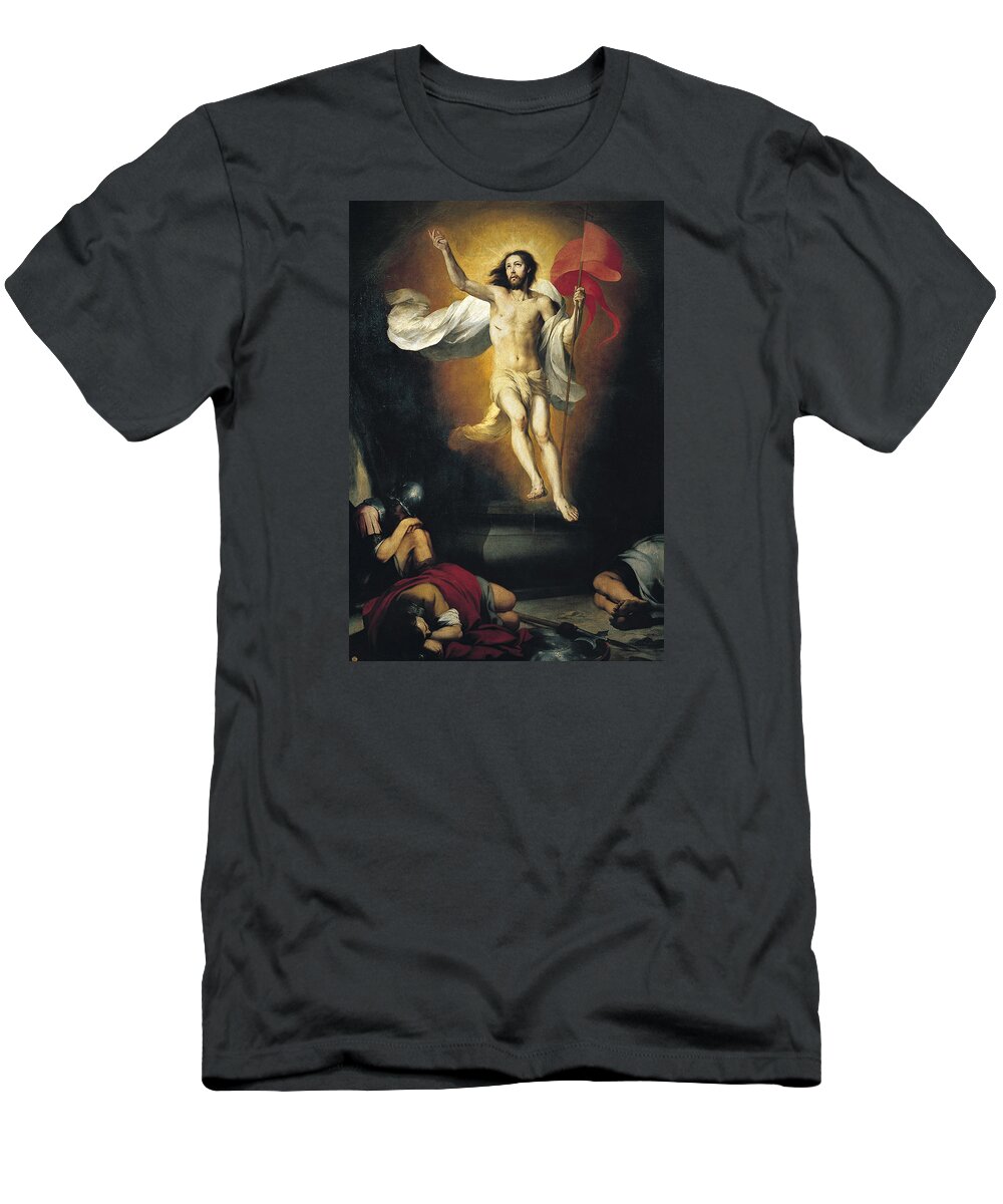 Bartolome Esteban Murillo T-Shirt featuring the painting Resurrection of the Lord by Bartolome Esteban Murillo