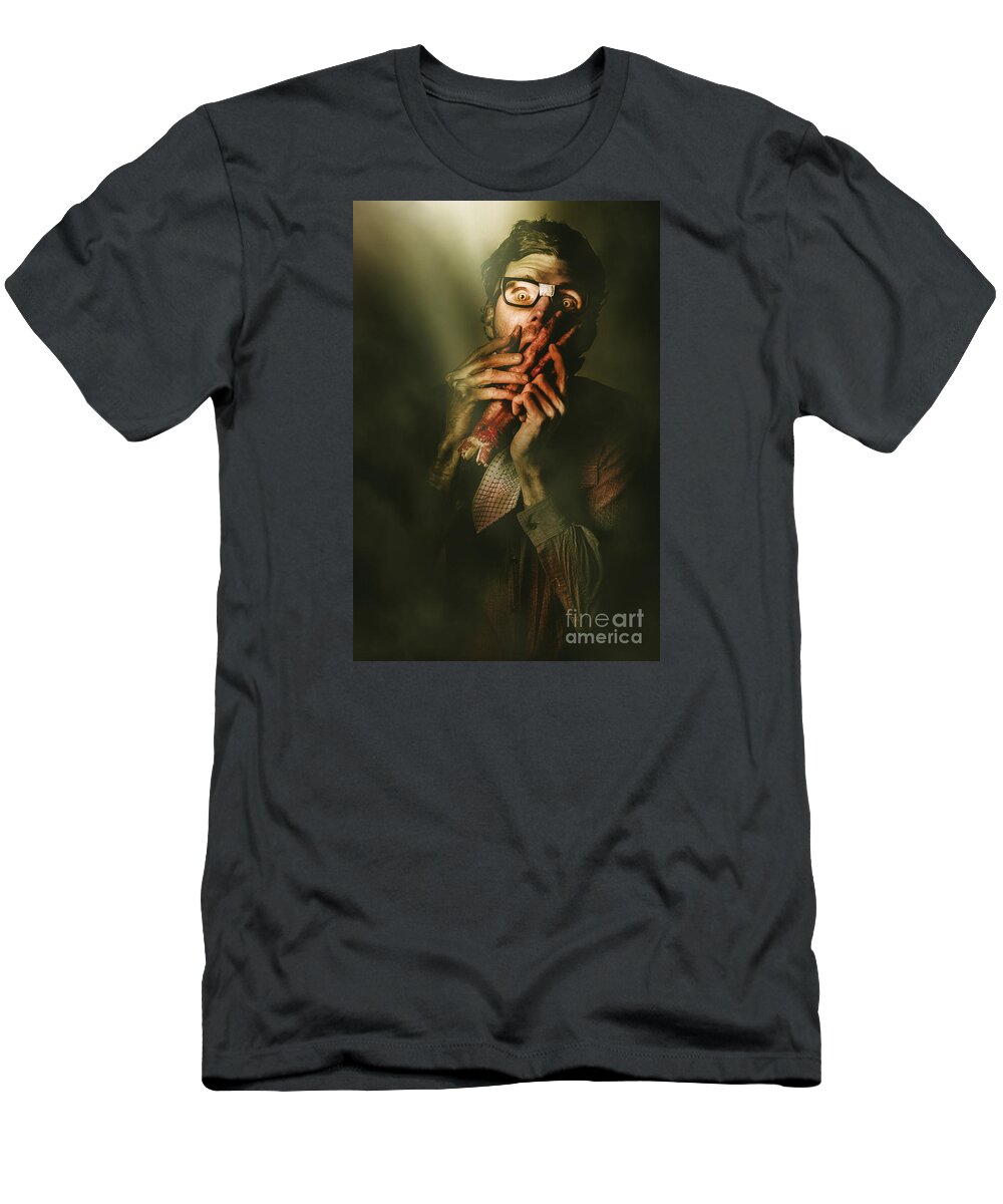 Horror T-Shirt featuring the photograph Revenge of the nerd by Jorgo Photography