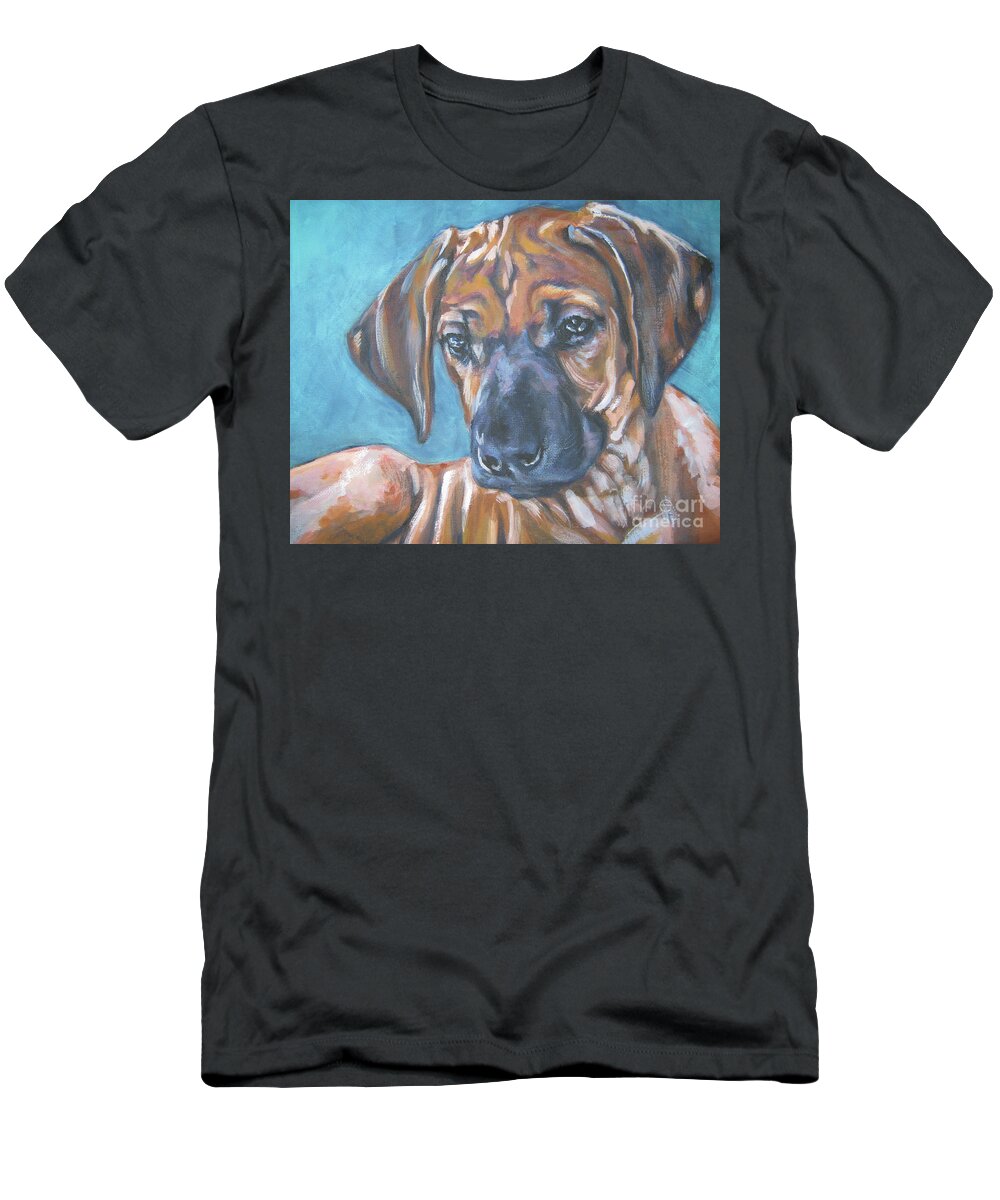 Rhodesian Ridgeback T-Shirt featuring the painting Rhodesian Ridgeback Puppy by Lee Ann Shepard