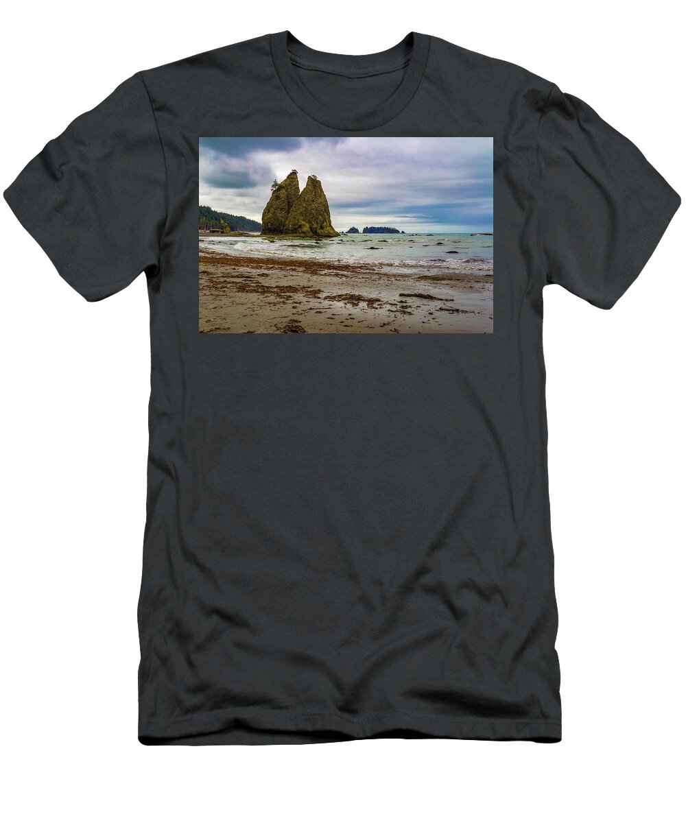 Beach T-Shirt featuring the photograph Rialto Beach by Roslyn Wilkins
