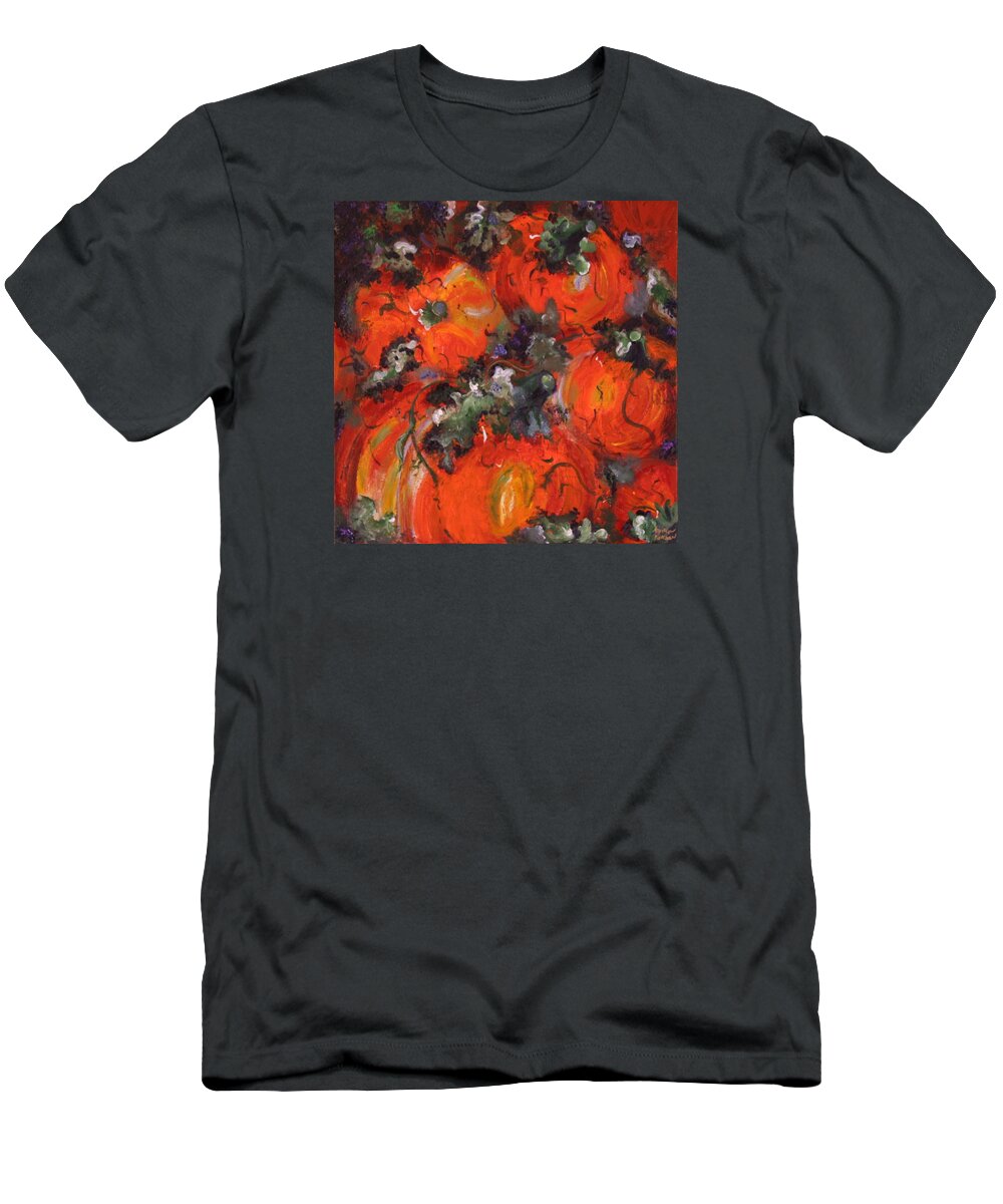 Pumpkins T-Shirt featuring the painting Ripe For Picking by Marilyn Quigley