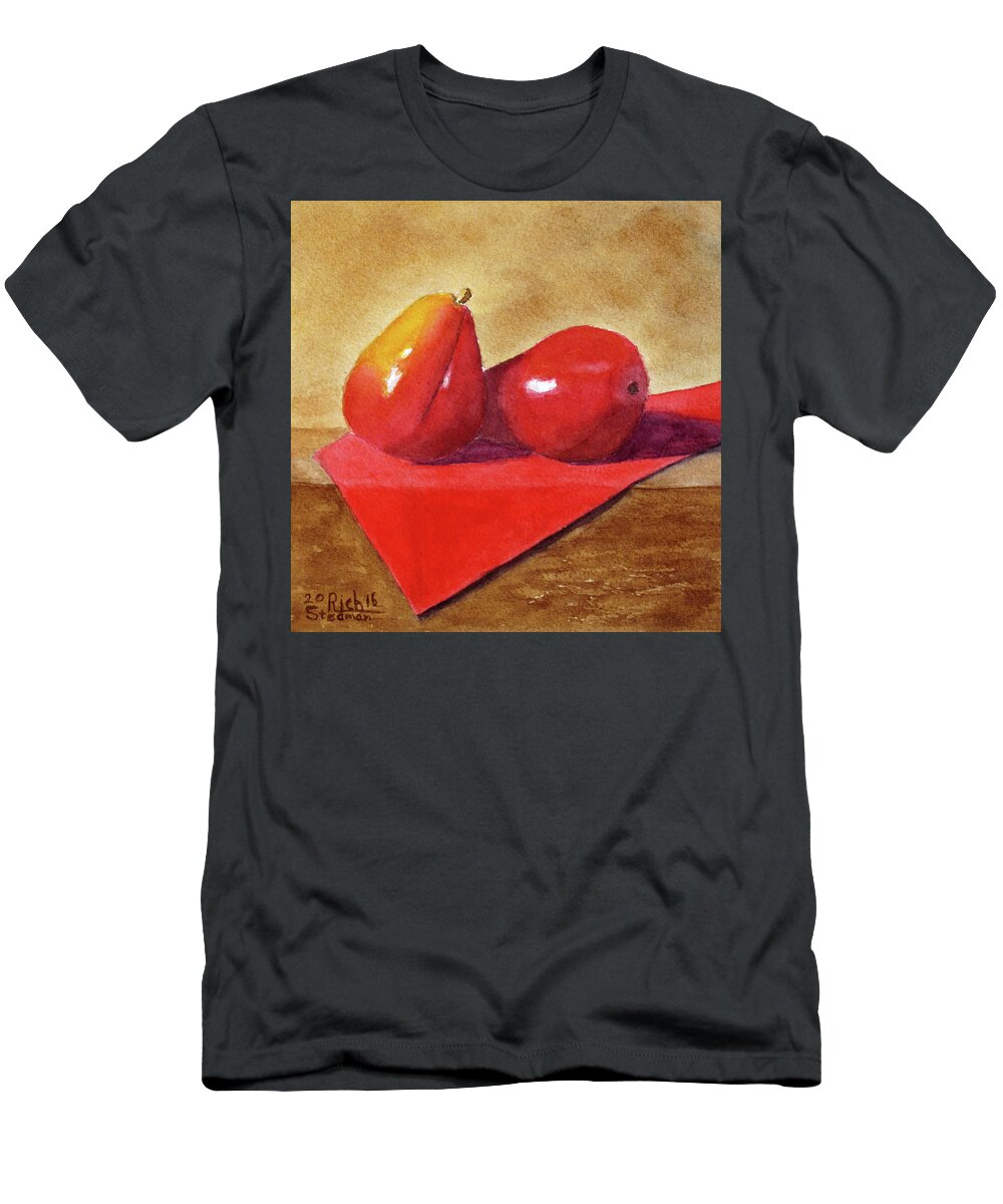 Pear T-Shirt featuring the painting Ripe for the Eating by Richard Stedman