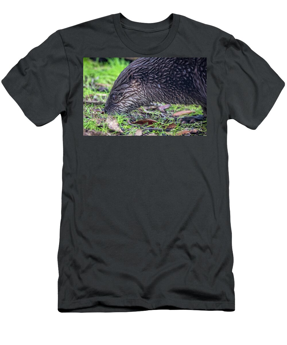 Nature T-Shirt featuring the photograph River Otter Astray by DB Hayes