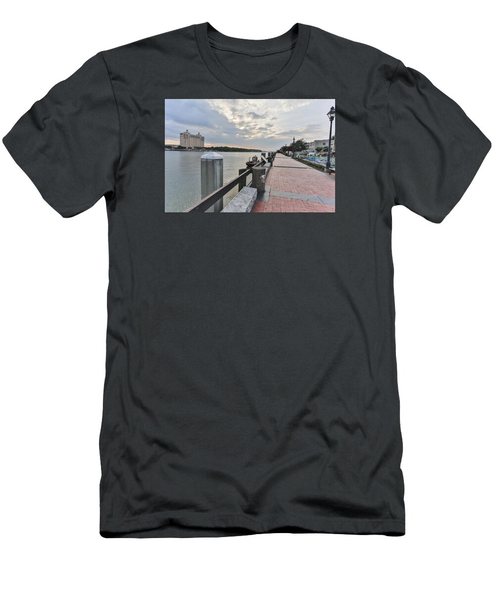 Savannah T-Shirt featuring the photograph River Walk Path by Jimmy McDonald