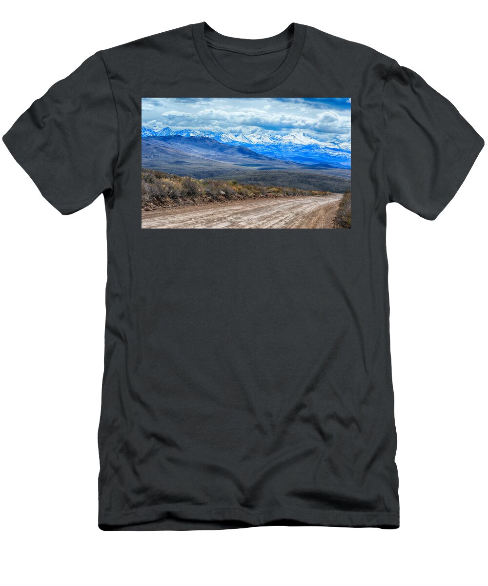 Scenic T-Shirt featuring the photograph Road to Bodie by AJ Schibig