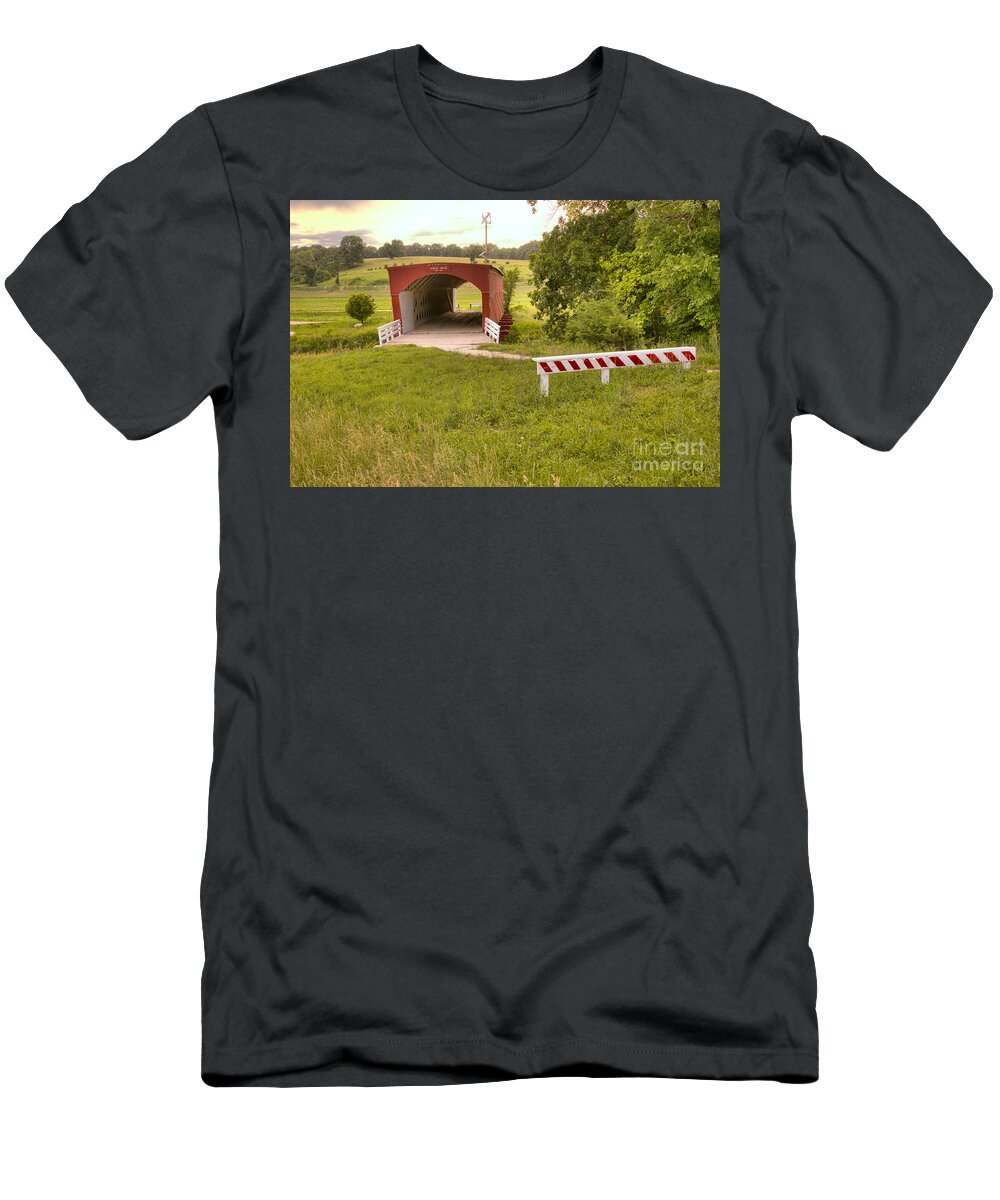 Hogback Covered Bridge T-Shirt featuring the photograph Road To The Hogback by Adam Jewell