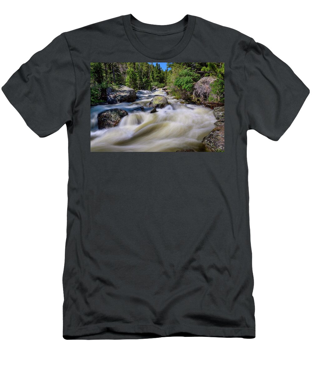 Colorado T-Shirt featuring the photograph Roaring Colorado Ouzel Creek by James BO Insogna