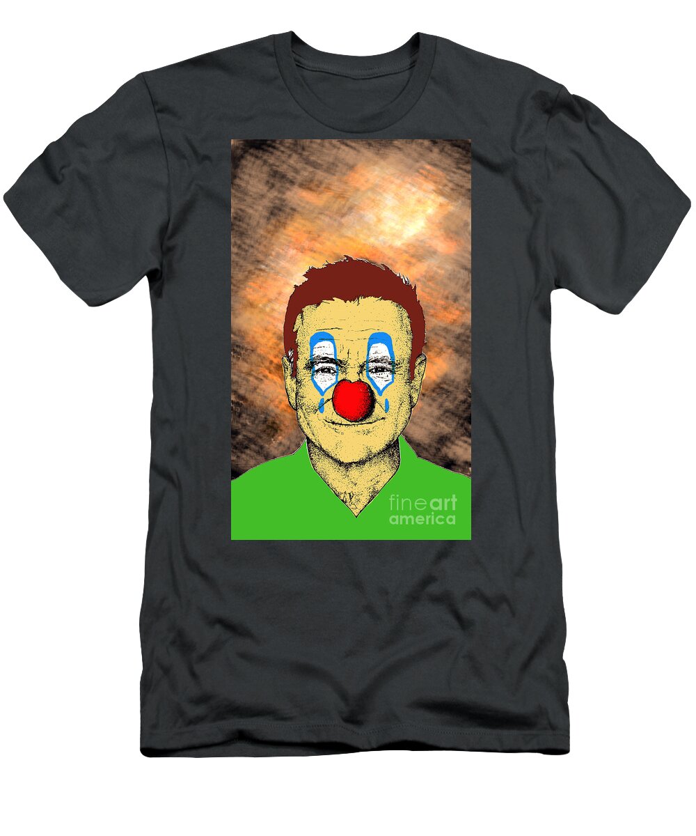 Robin T-Shirt featuring the digital art Robin Williams 1 by Jason Tricktop Matthews