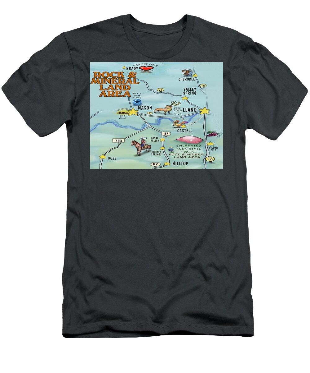 Rock & Mineral Land Area T-Shirt featuring the digital art Rock and Mineral Land Area by Kevin Middleton
