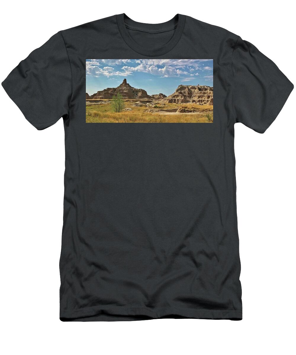 Rocks T-Shirt featuring the photograph Rock Formations of the Badlands by Bruce Bley