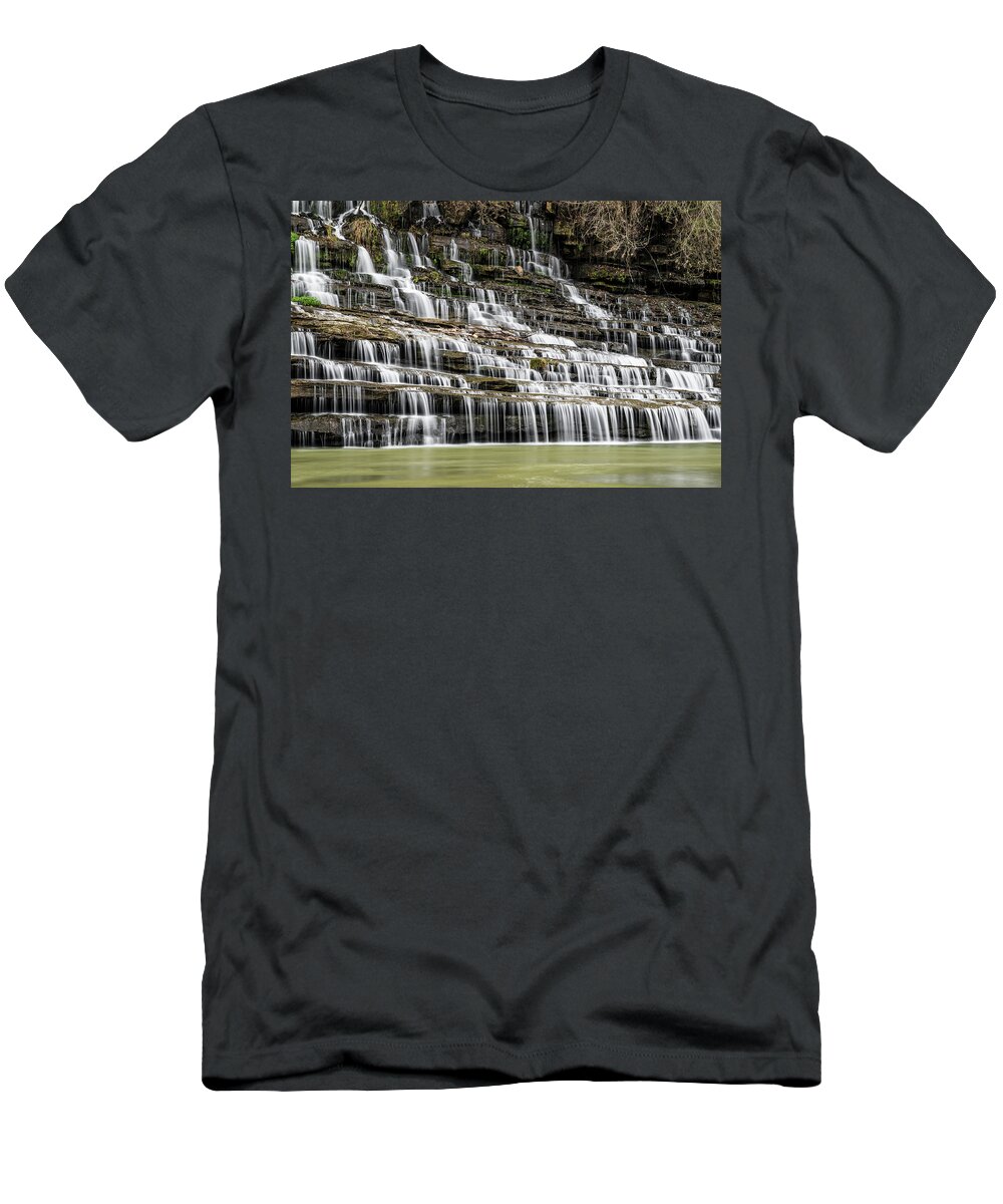 Tranquillity T-Shirt featuring the photograph Rock island state park Waterfalls - 1 by Mati Krimerman