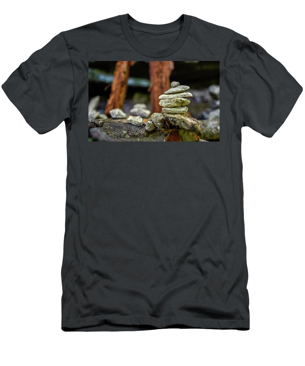 Blue Ridge T-Shirt featuring the photograph Rock Stack by Doug Ash
