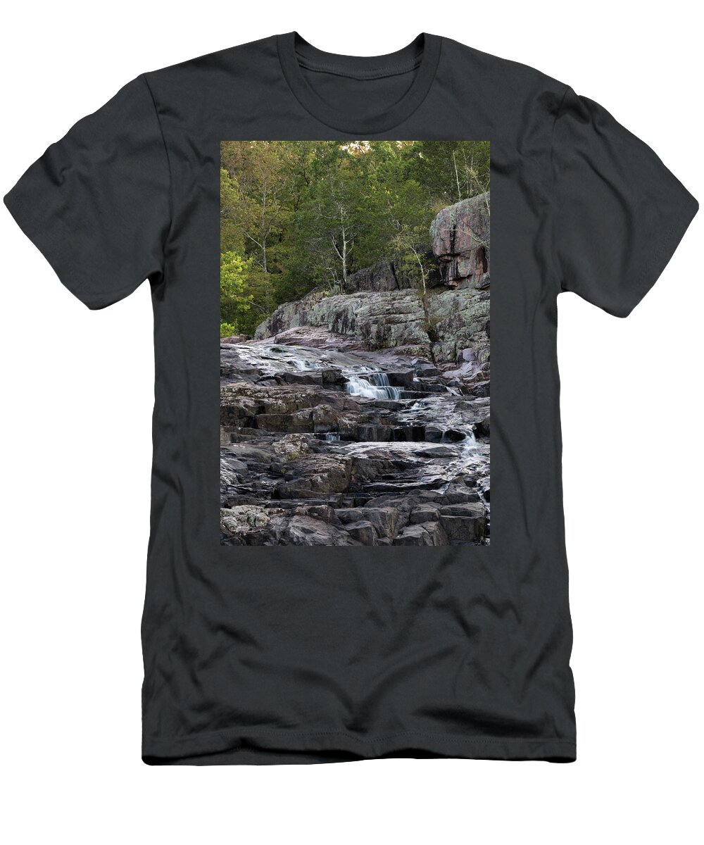 Rocky Falls T-Shirt featuring the photograph Rocky Falls by Holly Ross