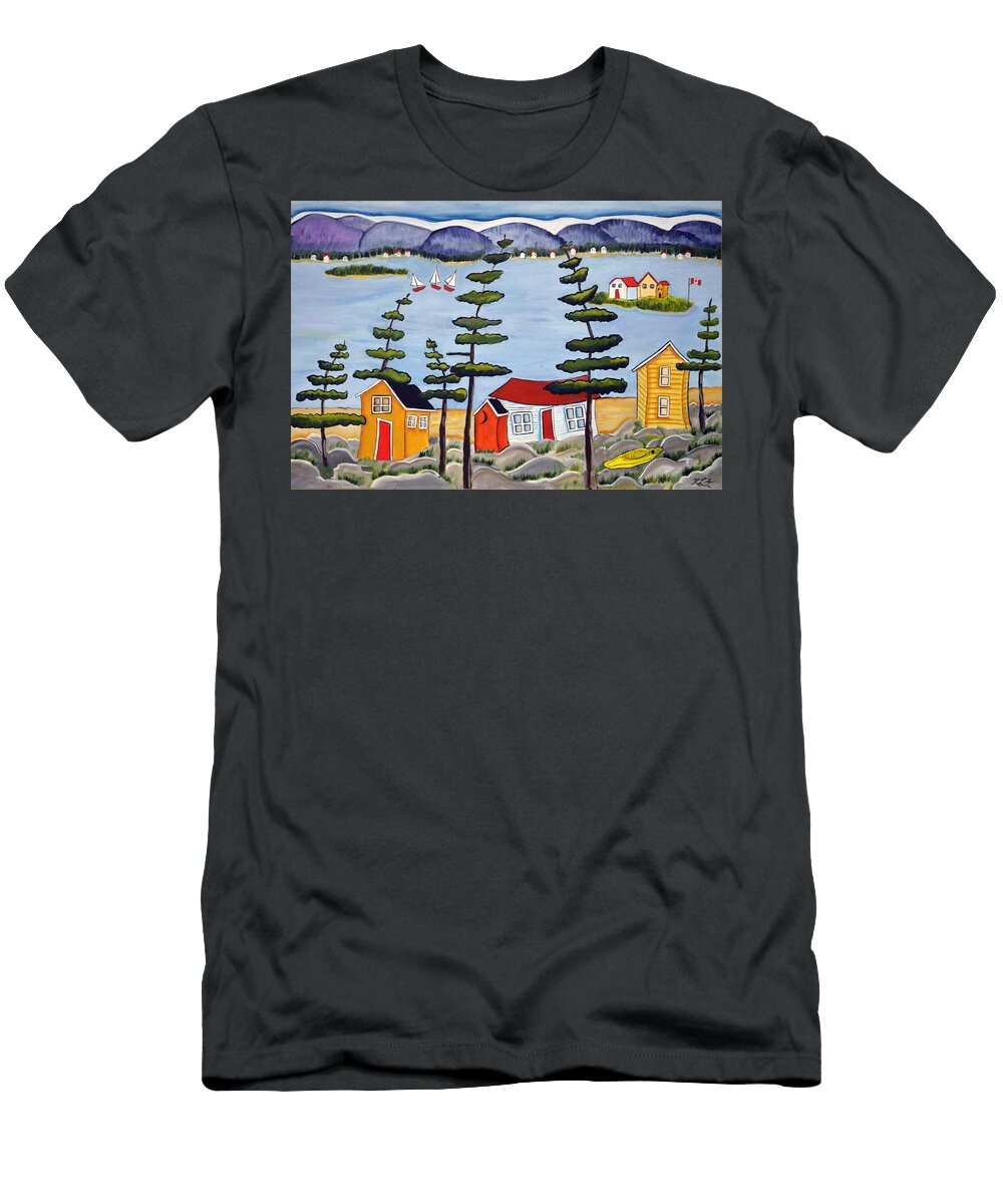 Abstract T-Shirt featuring the painting Rocky Shores by Heather Lovat-Fraser