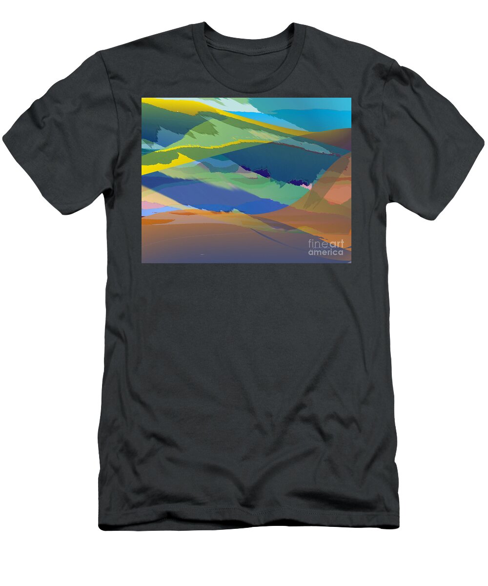  Landscape T-Shirt featuring the digital art Rolling Hills Landscape by Jacqueline Shuler