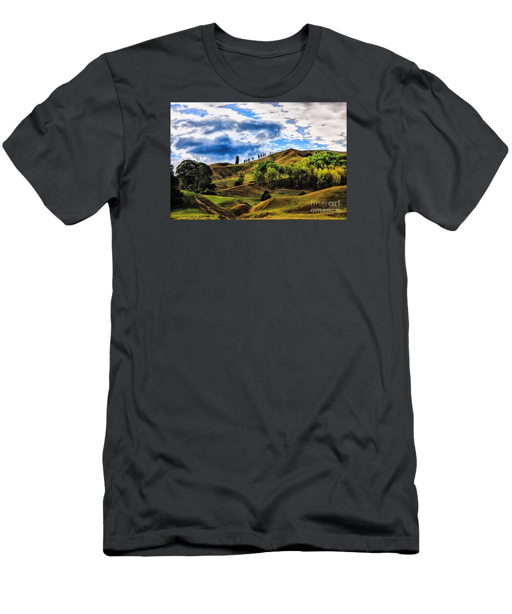 New Zealand Landscapes T-Shirt featuring the photograph Rolling Hills by Rick Bragan