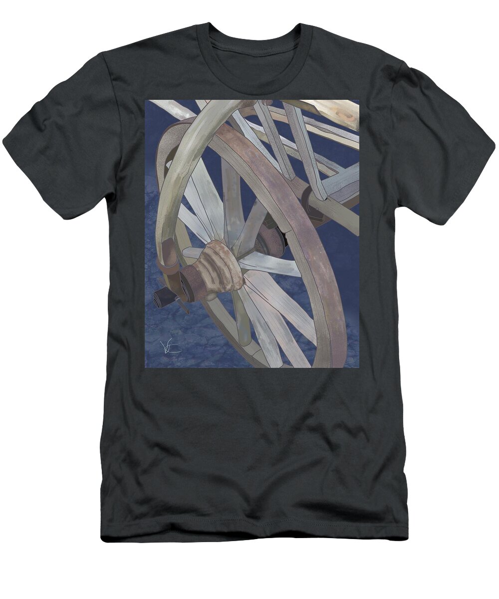 Victor Shelley T-Shirt featuring the digital art Romanian Wheel by Victor Shelley