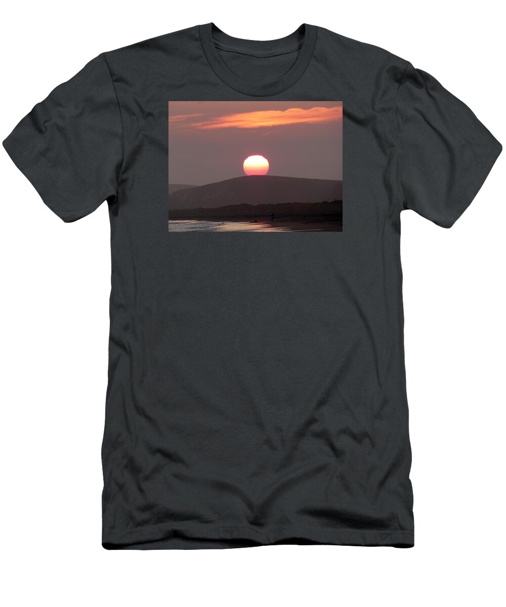 Sunset T-Shirt featuring the photograph The Sun As a Chinese Lantern by Andrea Freeman