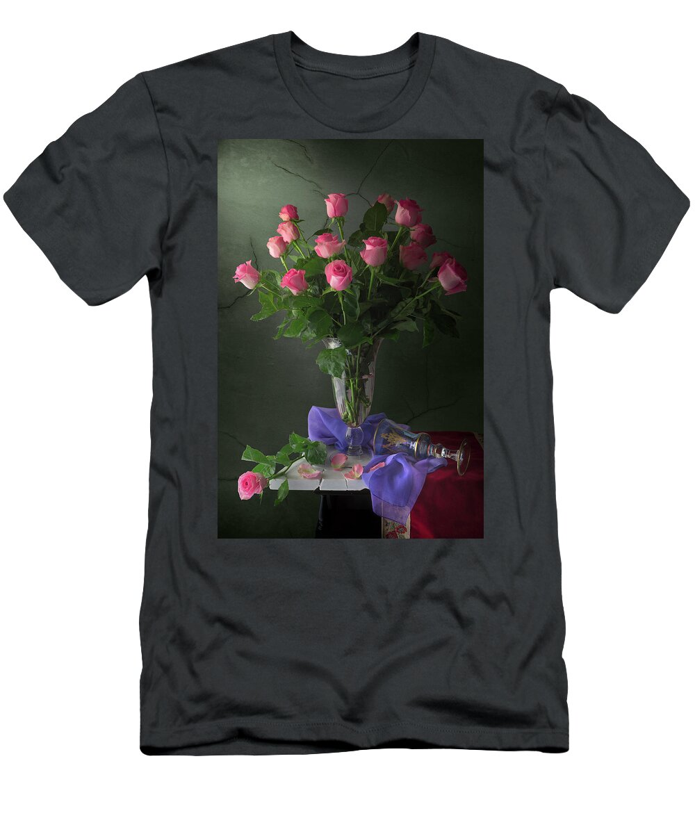 Roses T-Shirt featuring the photograph Rose blossoms by Giovanni Allievi