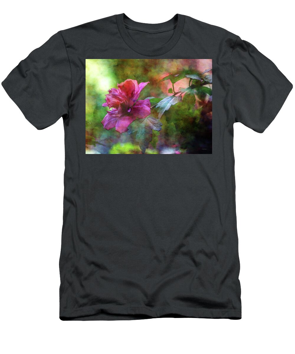 Impressionist T-Shirt featuring the photograph Rose of Sharon On The Branch 4066 IDP_2 by Steven Ward