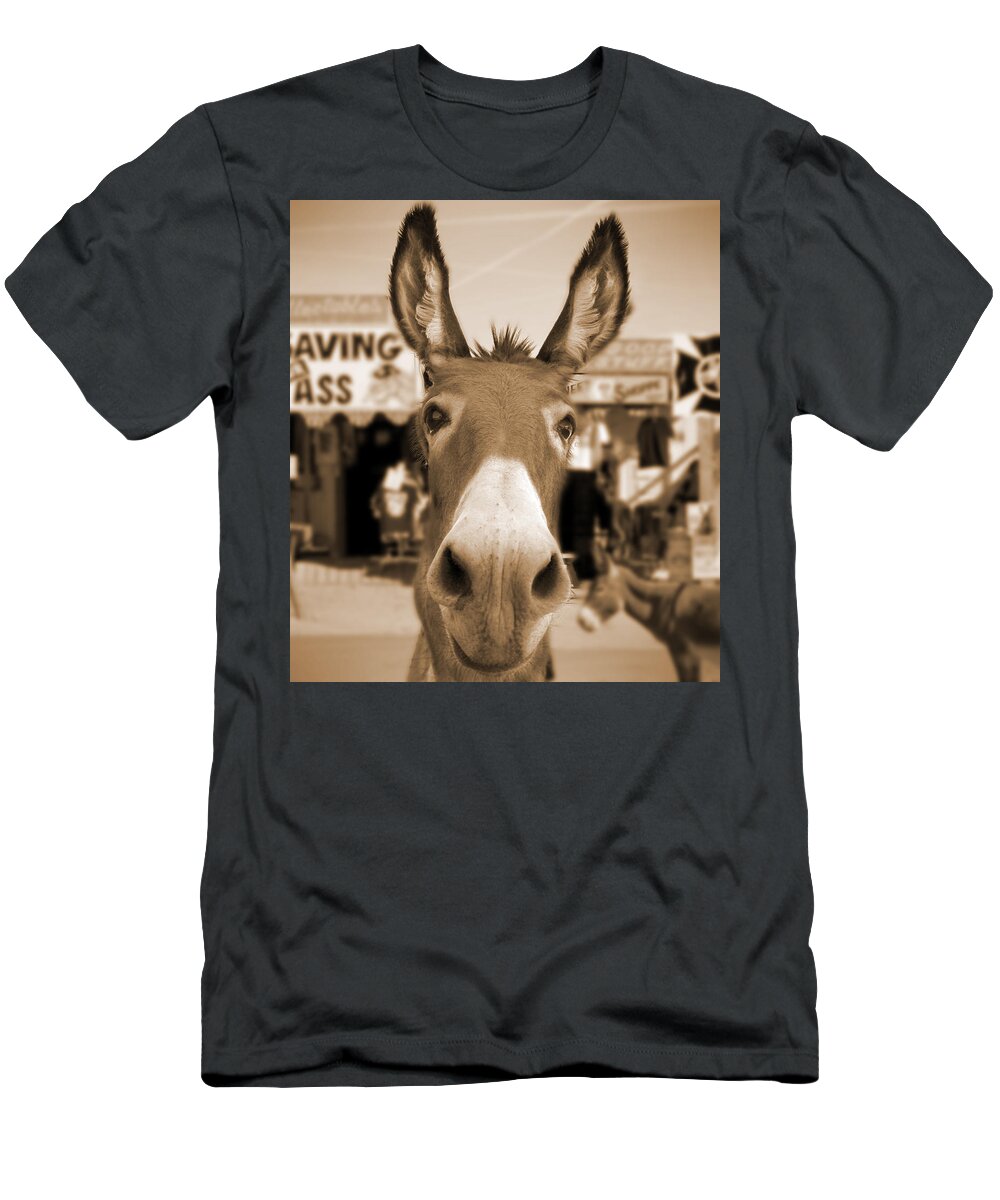 Route 66 T-Shirt featuring the photograph Route 66 - Oatman Donkeys by Mike McGlothlen