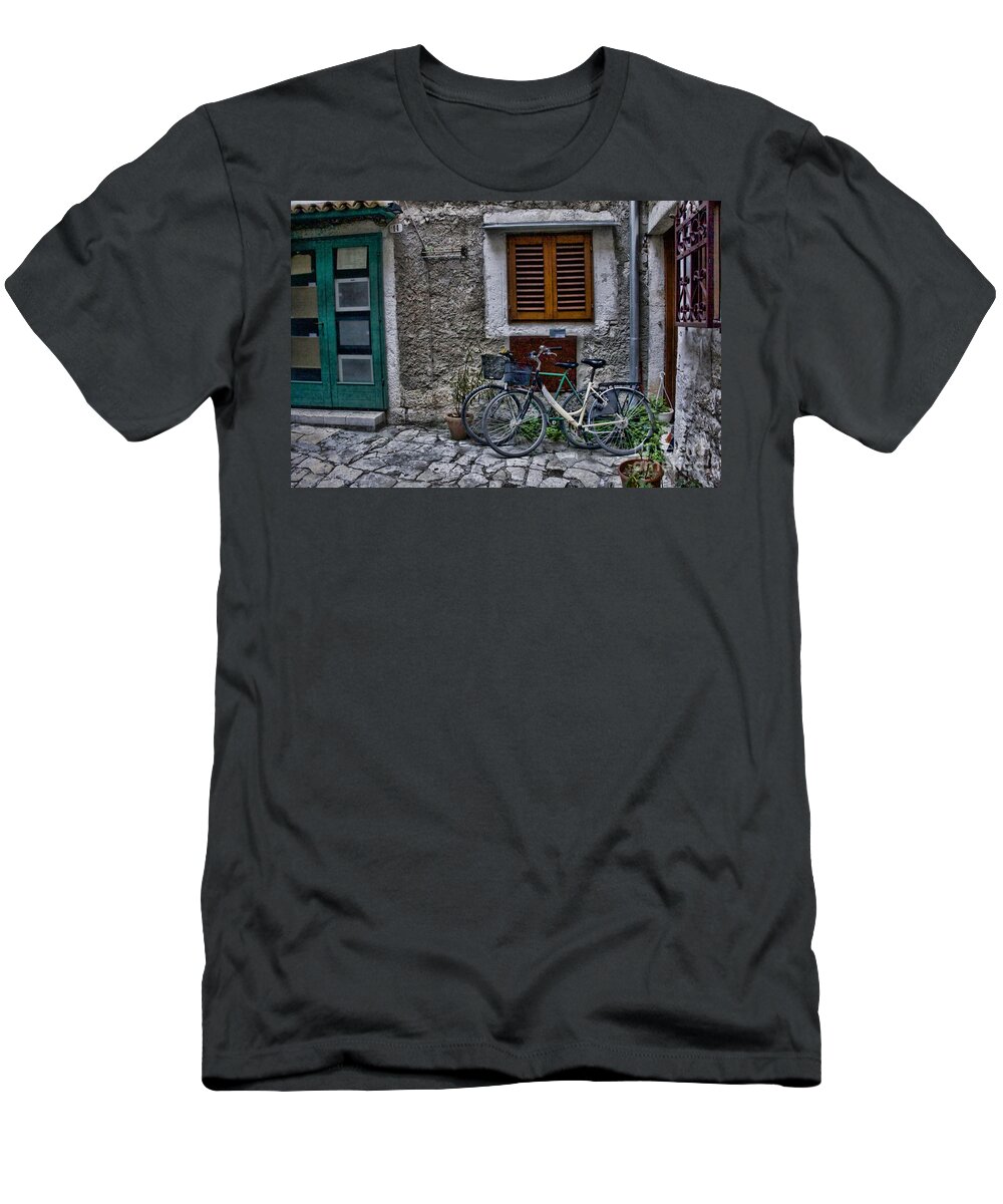 Europe T-Shirt featuring the photograph Rovinj Bicycles by Crystal Nederman