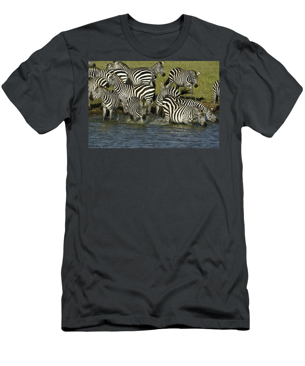 Africa T-Shirt featuring the photograph Rush to Water by Michele Burgess