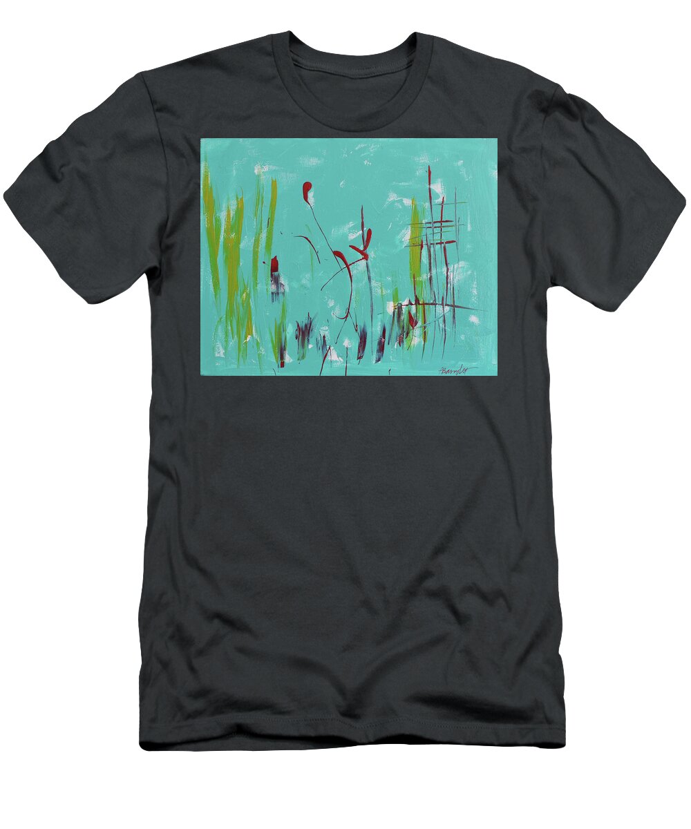 Top T-Shirt featuring the painting Rushes And Reeds by Paulette B Wright