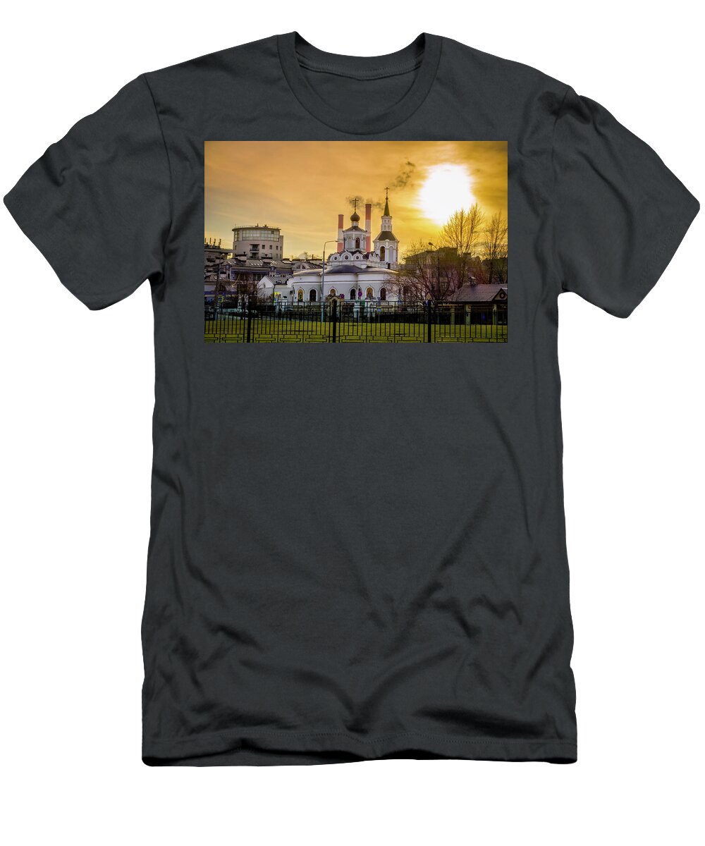 Feast Of The Cross T-Shirt featuring the photograph Russian Ortodox Church in Moscow, Russia by Alexey Stiop