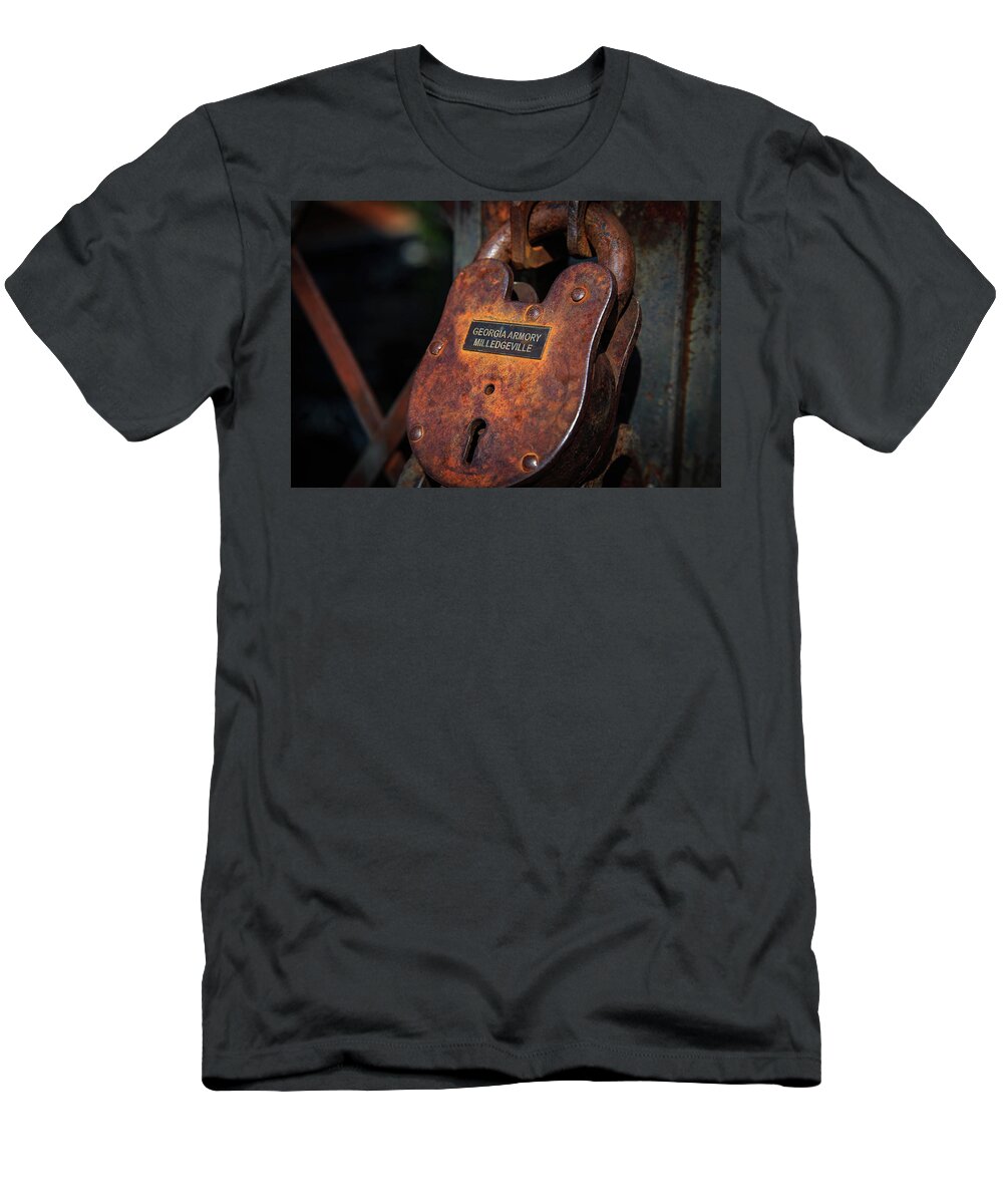 Rusty Lock T-Shirt featuring the photograph Rusty Lock by Doug Camara