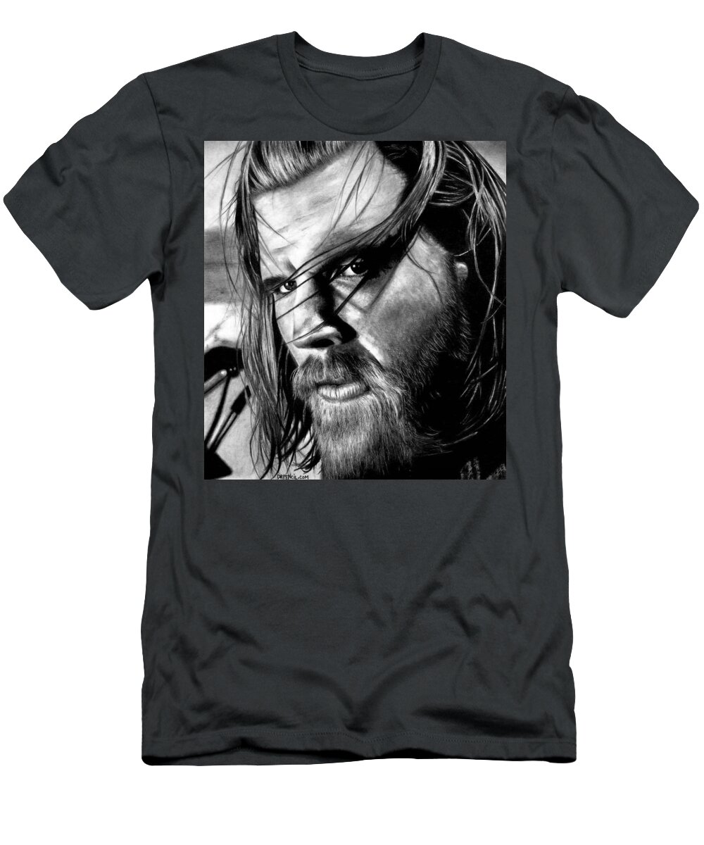 Ryan Hurst T-Shirt featuring the drawing Ryan Hurst as Opie by Rick Fortson