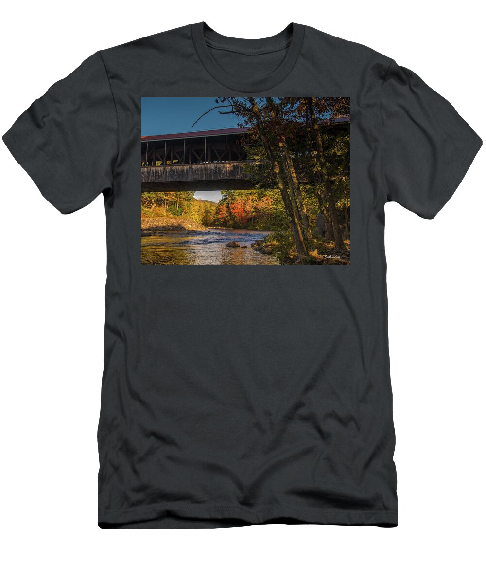 Covered Bridge T-Shirt featuring the photograph Saco River Covered Bridge by Tim Kathka