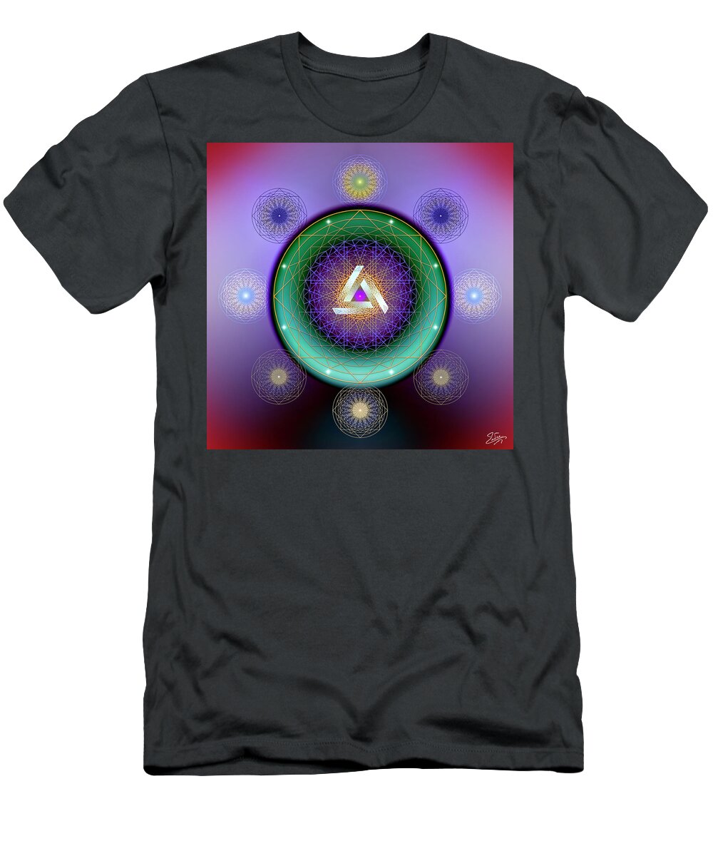 Endre T-Shirt featuring the digital art Sacred Geometry 662 by Endre Balogh